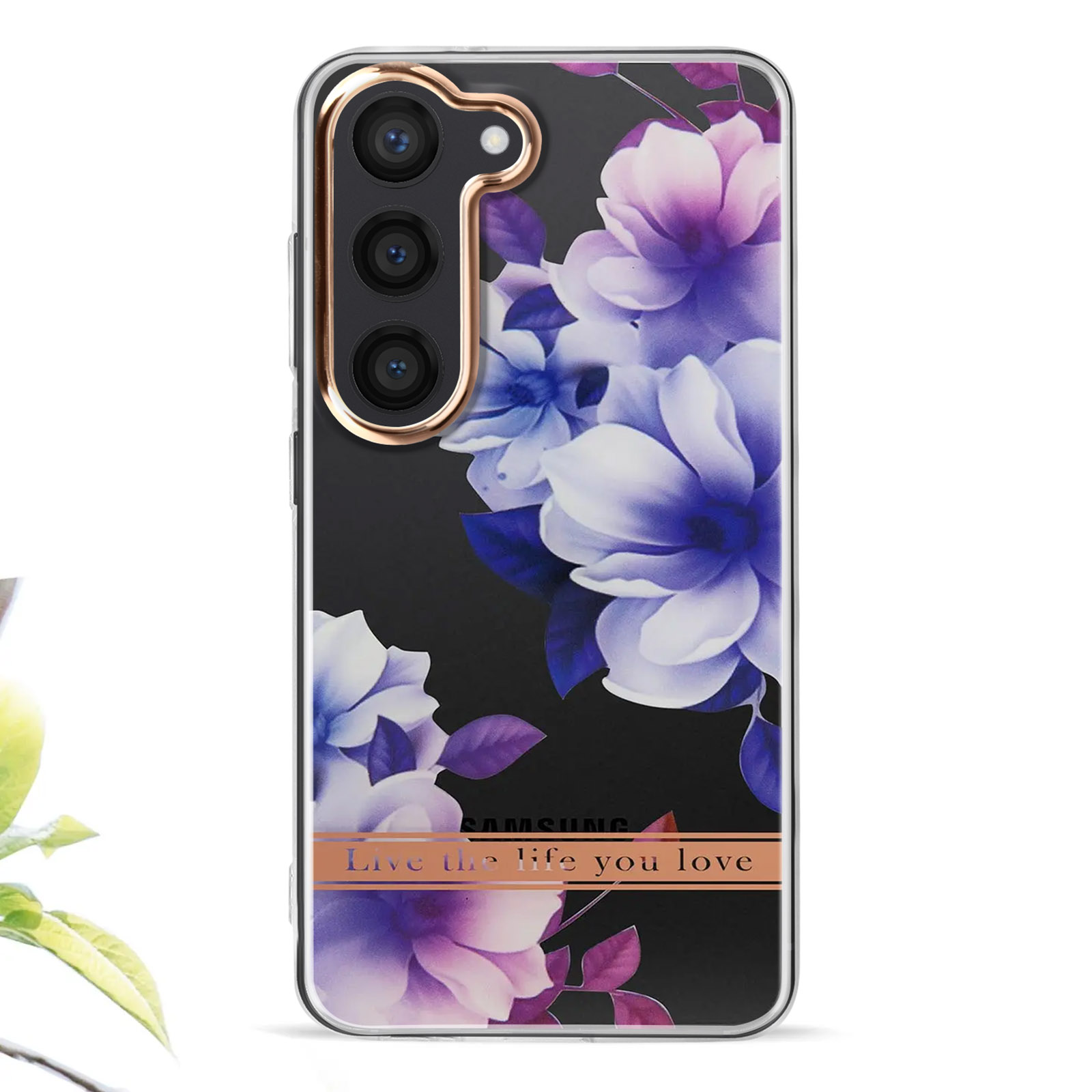 Coque Samsung Galaxy S Motif Fleurs Violettes Blanches