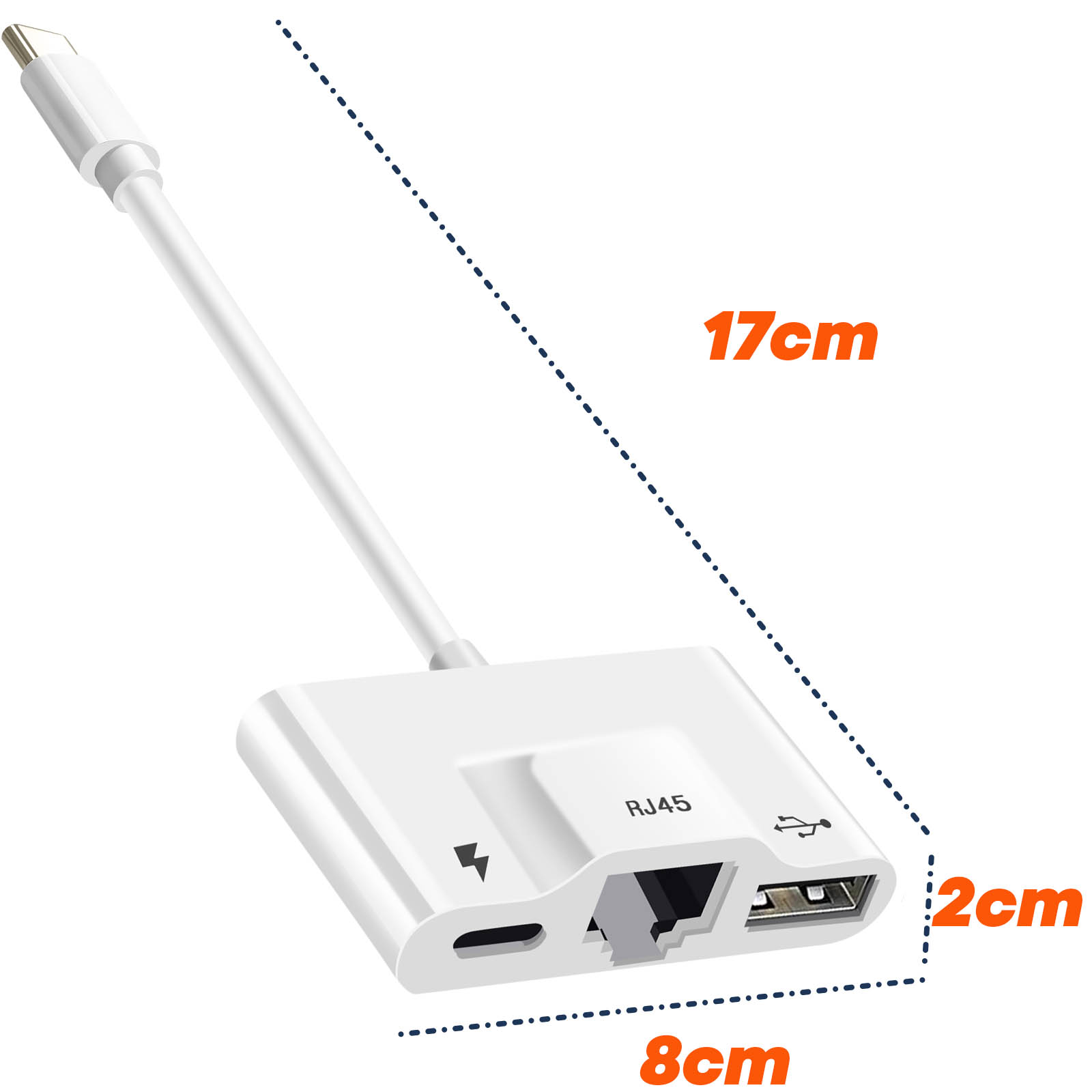 Avizar Adaptateur USB-C vers Ethernet Débit 100Mbps Design Compact