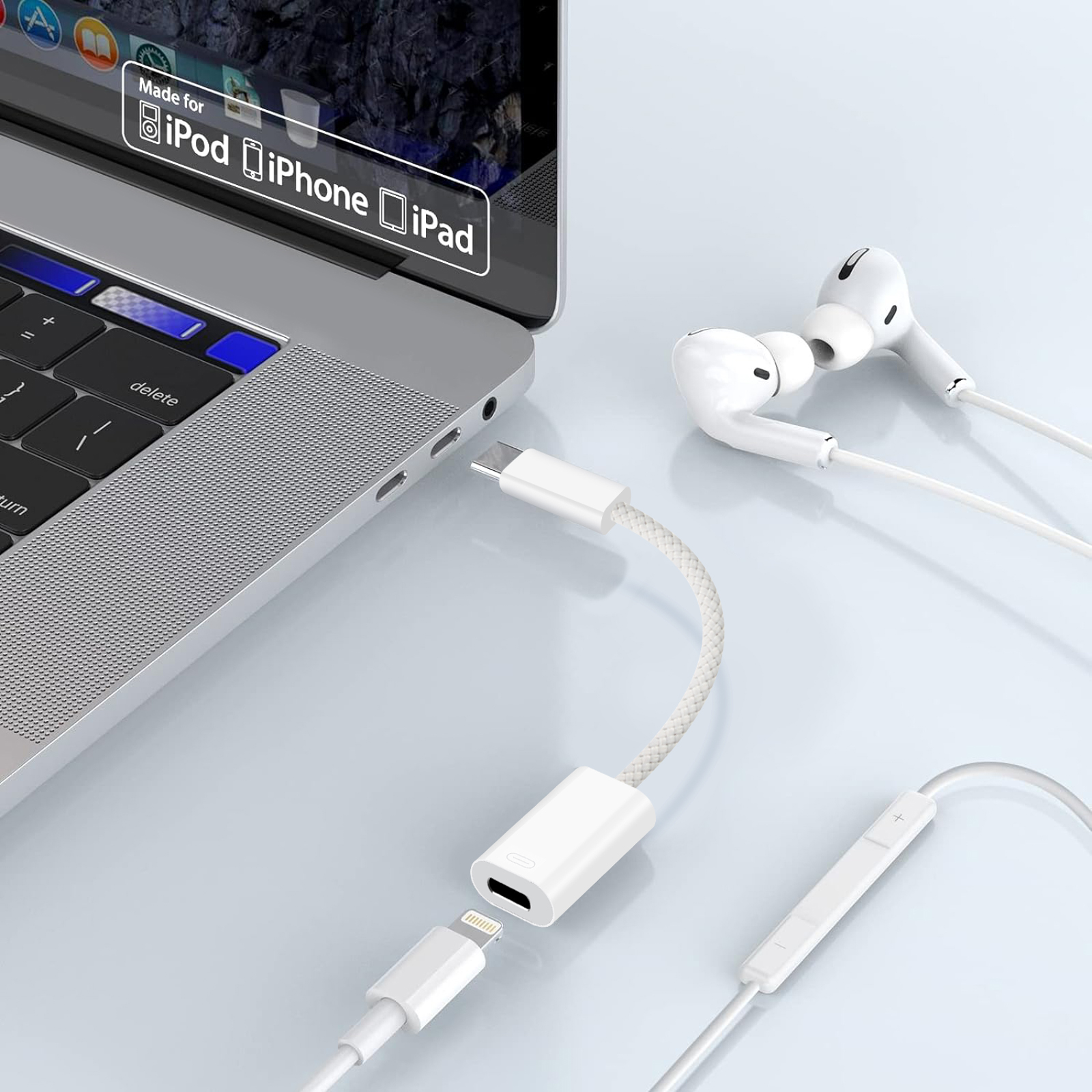Adaptateur Lightning vers USB-C, Original Apple - Blanc - Français