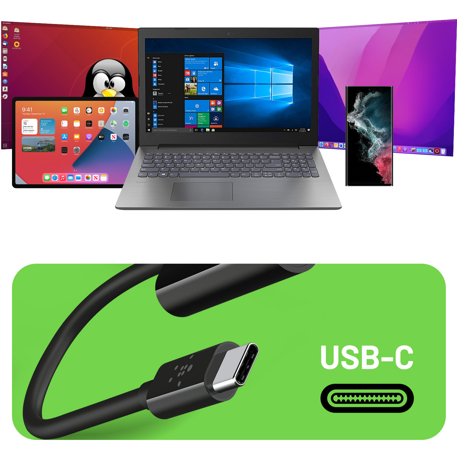 Belkin Adaptateur USB-C vers Jack et USB-C pour charge
