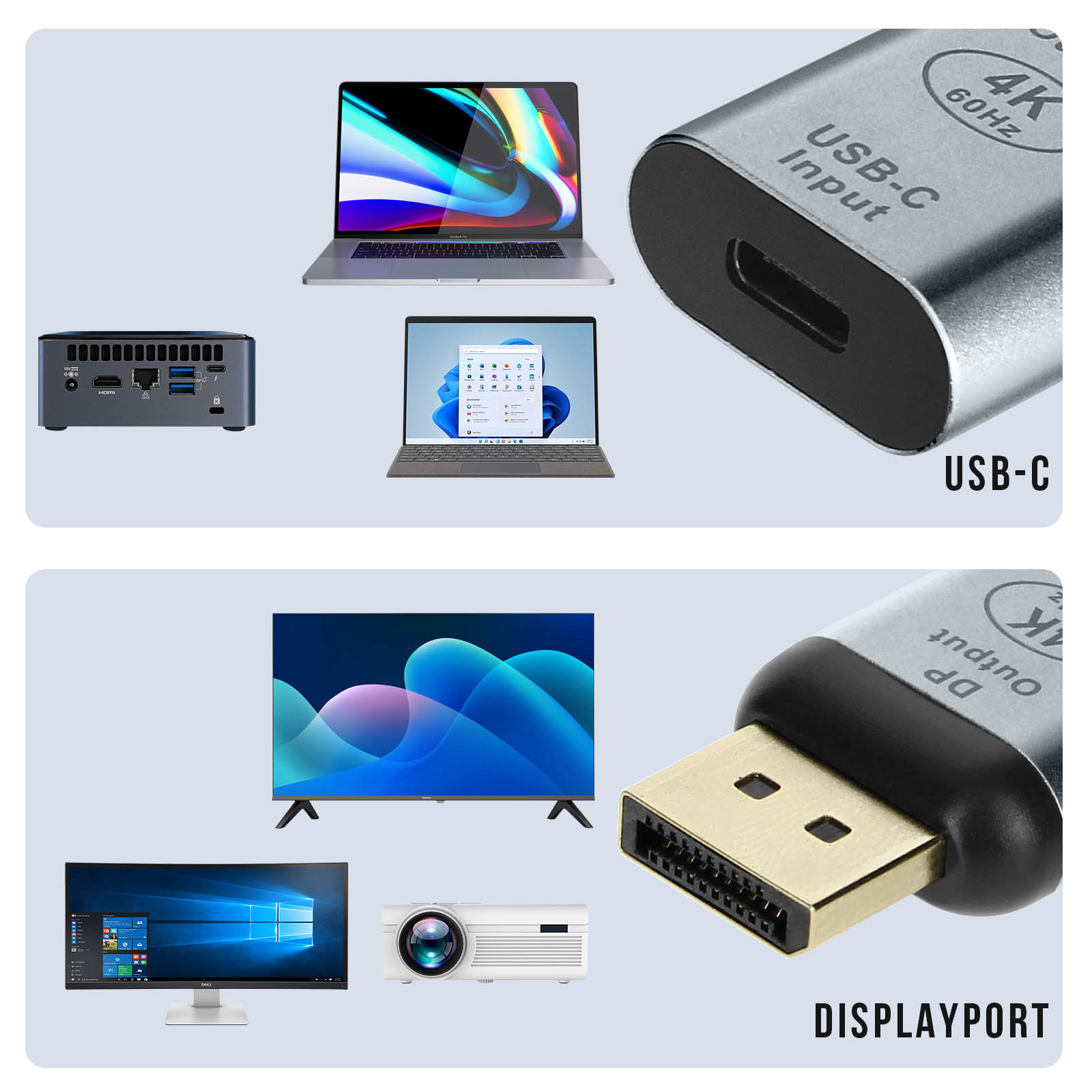 Adaptateur HDMI vers DisplayPort, 4K60Hz - Adaptateurs vidéo HDMI