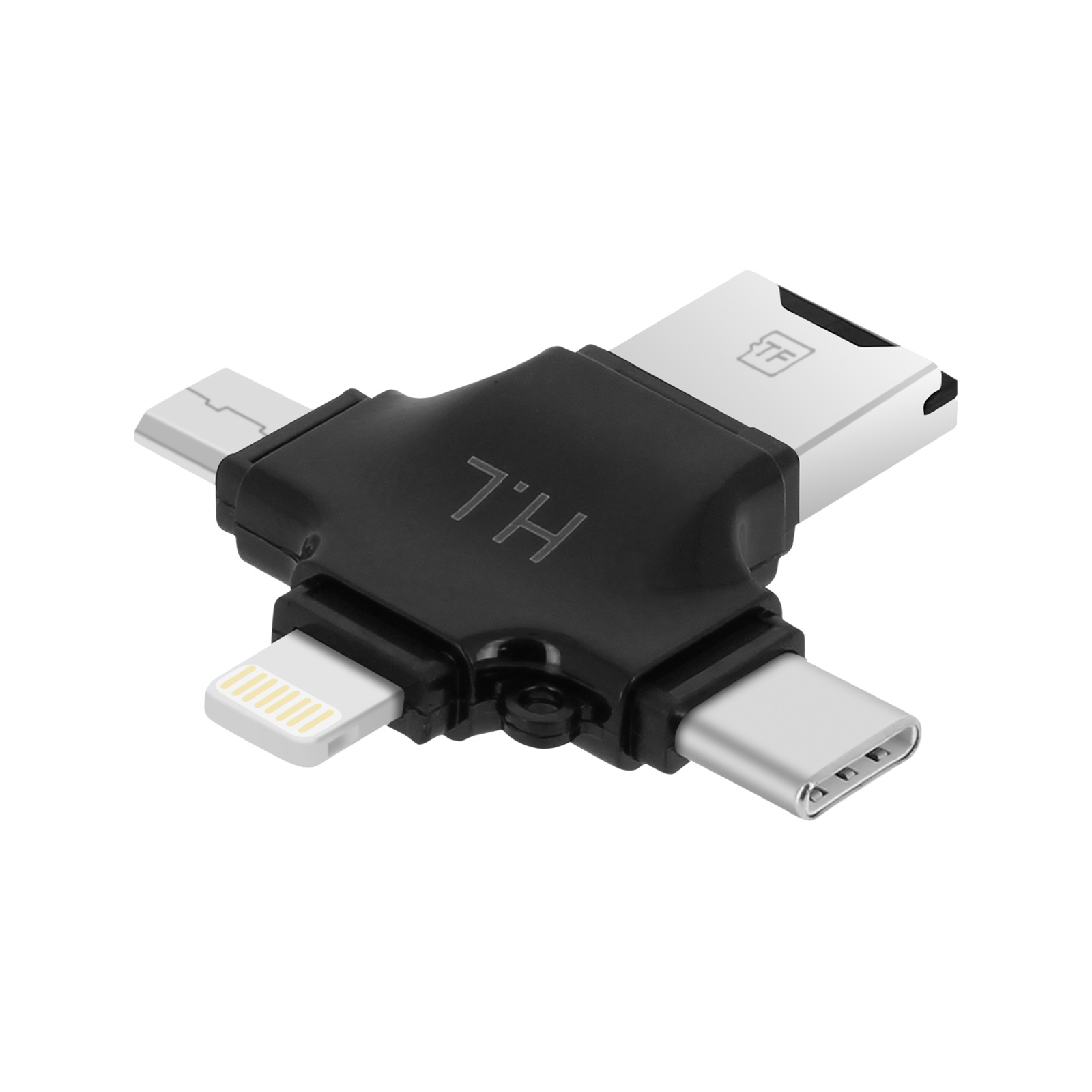 Lettore di schede 4 in 1 USB-C / Lightning / Micro-USB / USB Micro