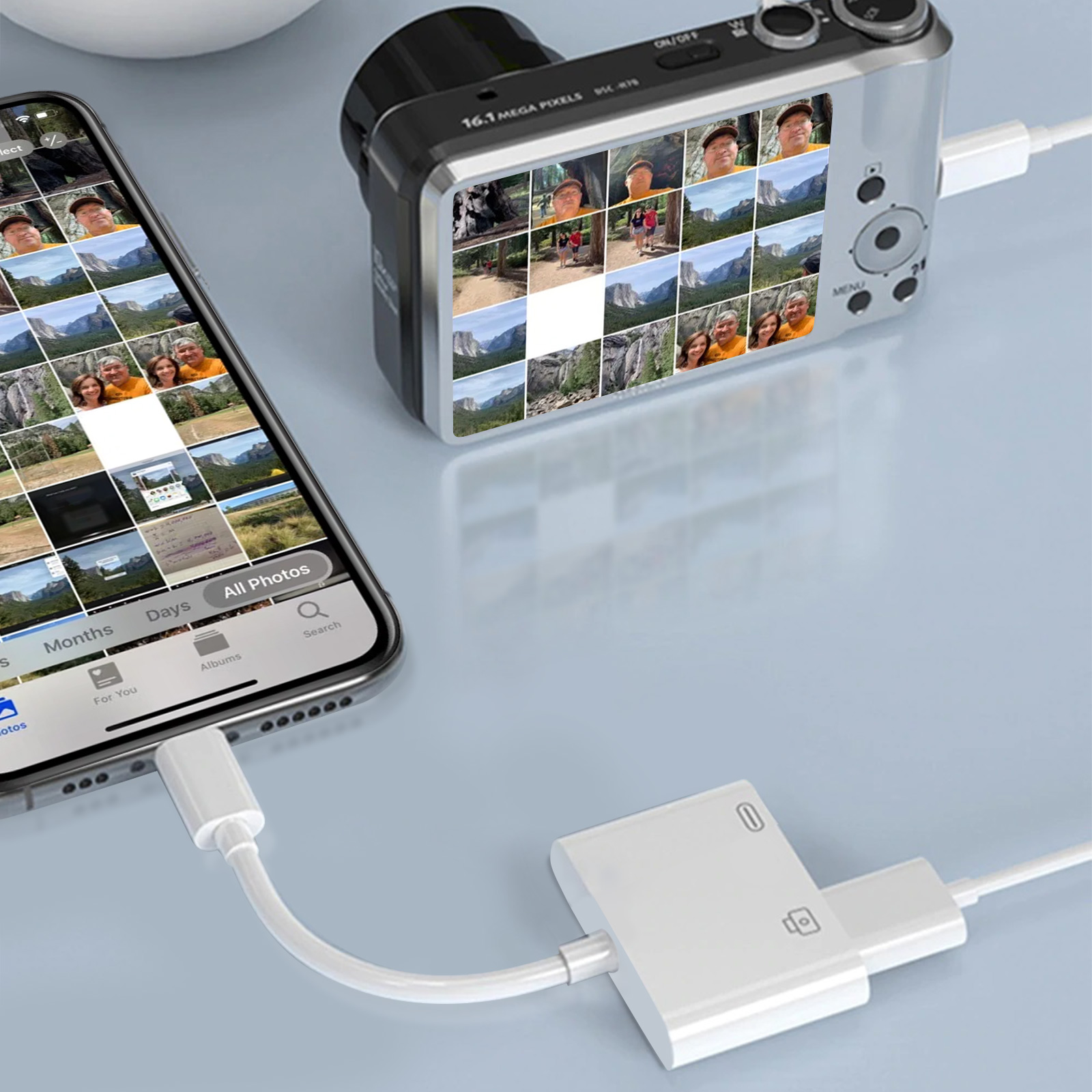 Adaptador iPhone / iPad Lightning a USB + Lightning para Carga - Blanco -  Spain