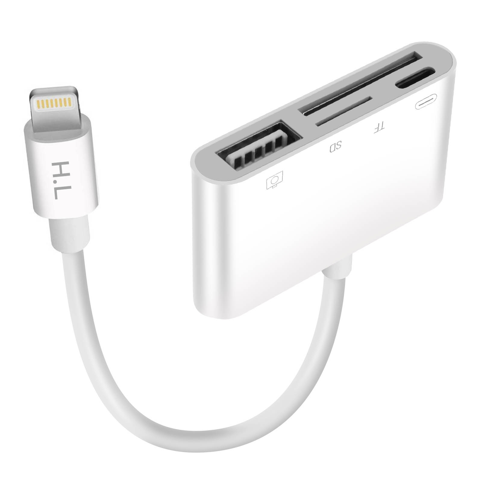 Lecteur de Carte Lightning & USB 3.0 vers SD/MicroSD pour  iPhone/iPad,【Apple MFi Certifié】 2 en 1 Adaptateur de Carte mémoire SD  Compatible avec
