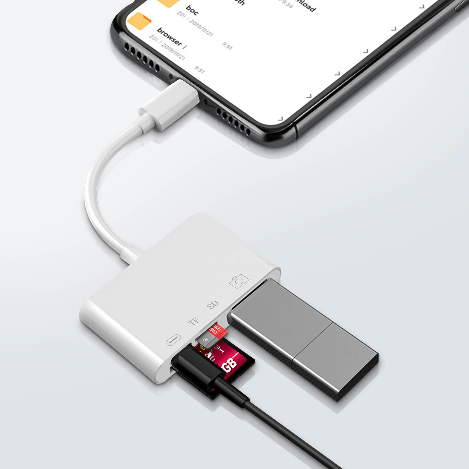 Lecteur carte SD iPhone / iPad, Adaptateur Lightning vers USB