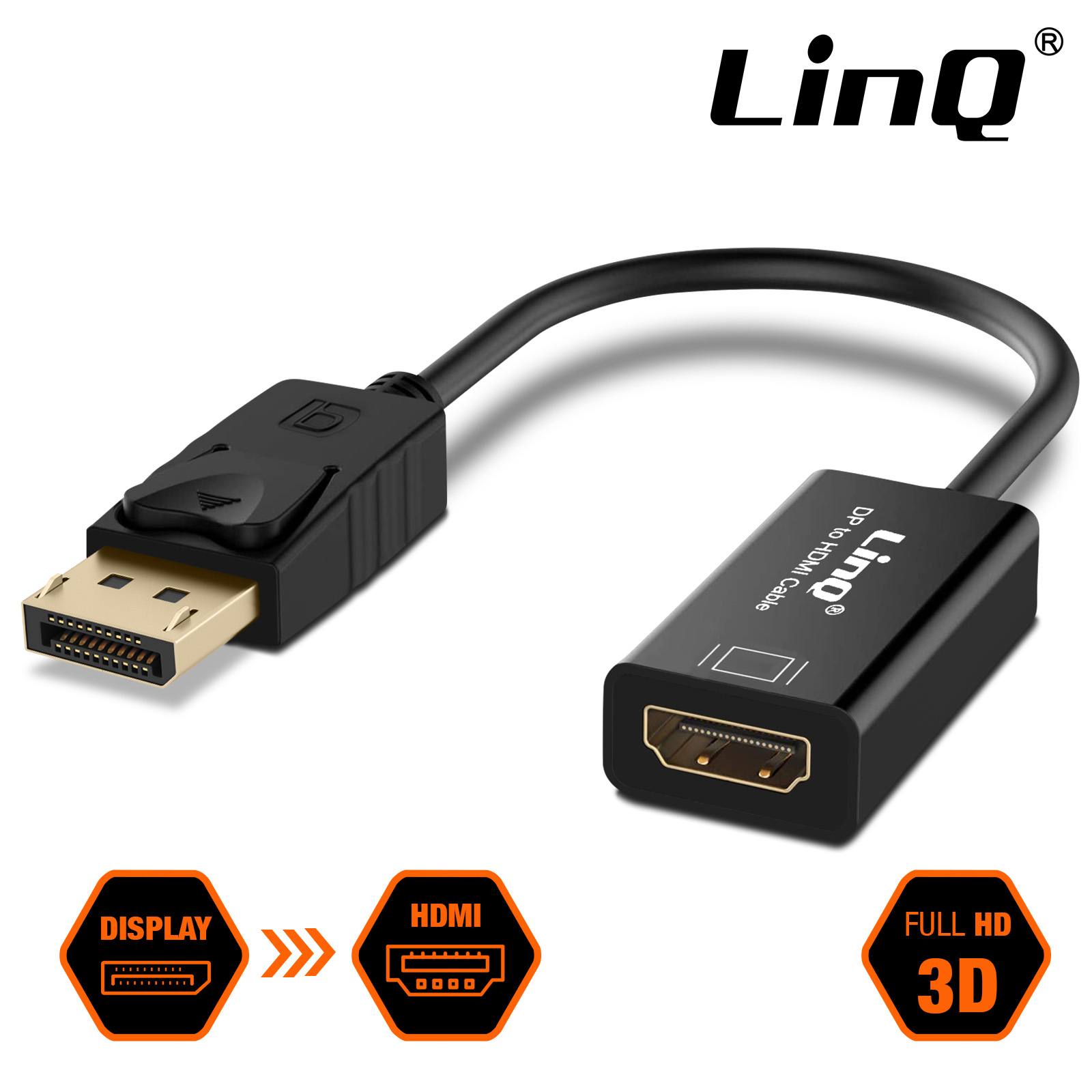 Adaptador de video HDMI a Euroconector LinQ 1080p, Negro - Cable y