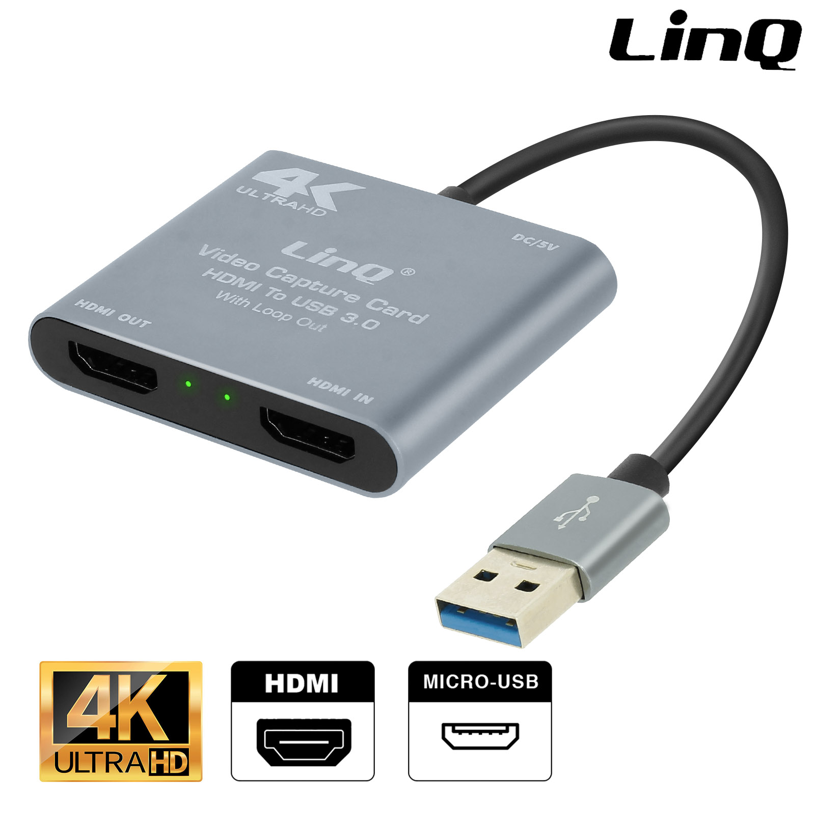 la vidéoconférence périphérique denregistrement de Jeu en Streaming en Direct 1080P 30FPS pour lenseignement Dilwe Carte de Capture vidéo HDMI 4K périphérique de Capture de Jeu HDMI USB 2.0 
