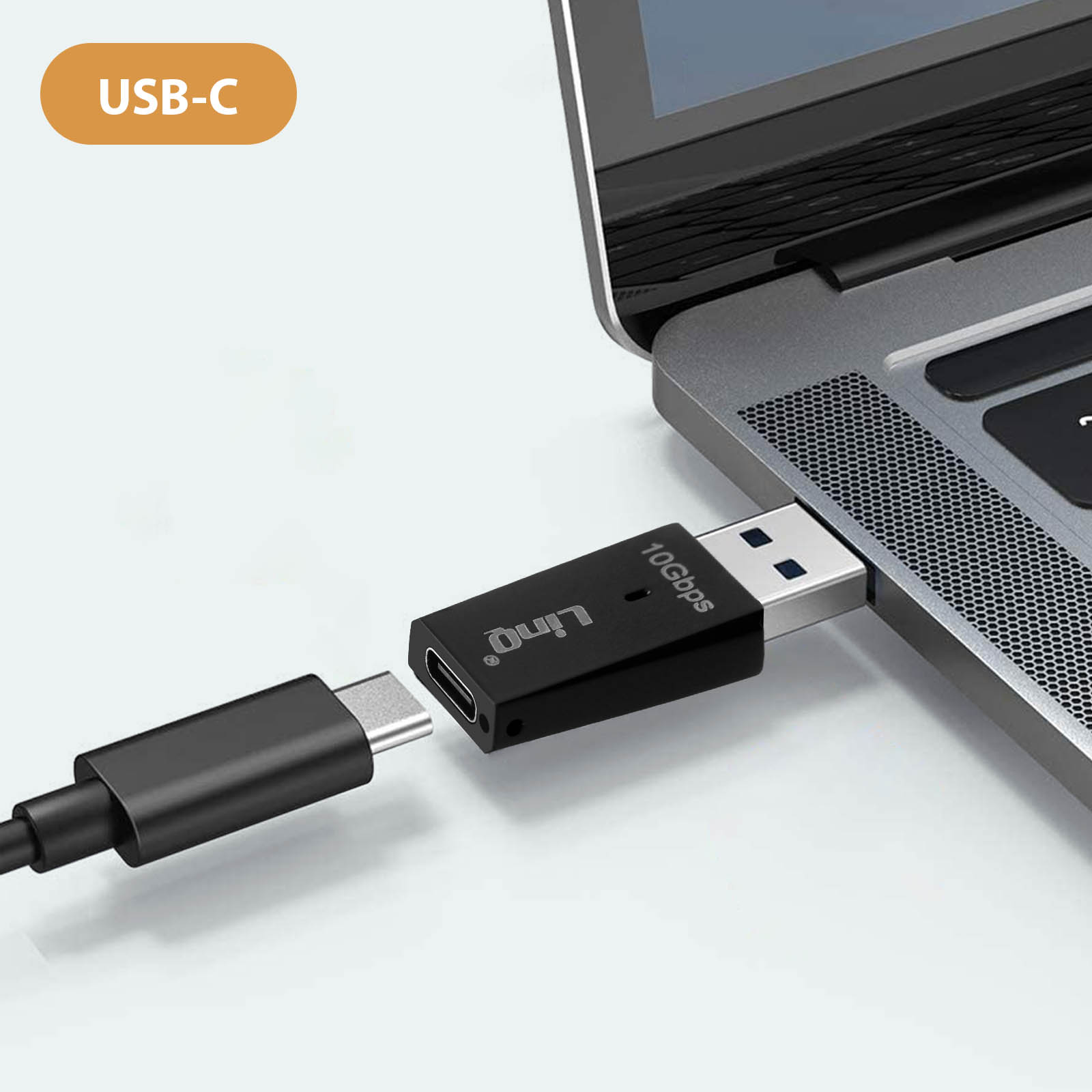 Adaptateur USB 3.1 vers USB-C Charge, Audio et Transfert de Données 10 Gbps  - LinQ - Français