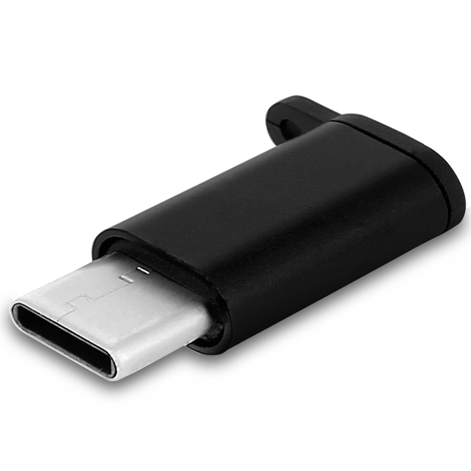 Adaptateur Charge et Synchronisation, USB Type C vers Micro USB femelle -  Noir - Français