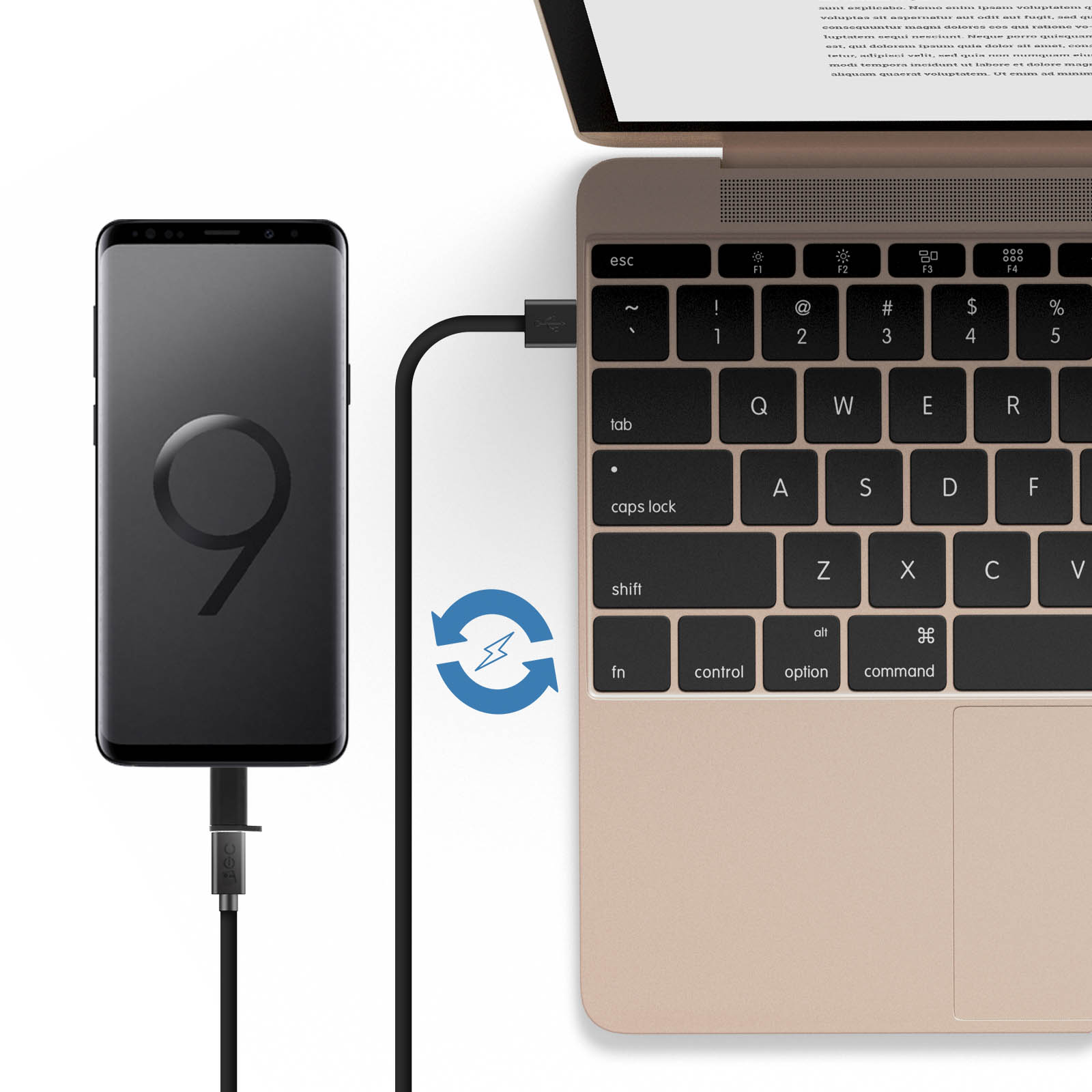 Adaptateur Charge et Synchronisation, USB Type C vers Micro USB