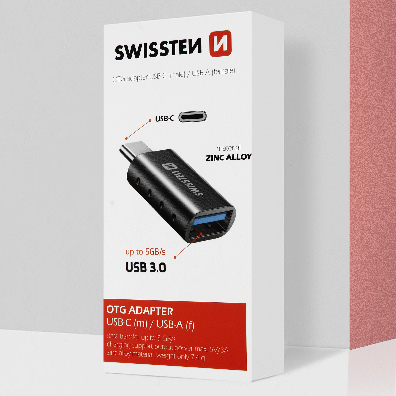 Adaptateur OTG USB-C vers USB Femelle 3.0 Intensité 5V/3A Transfert de  Données 5GB/s - Swissten - Français