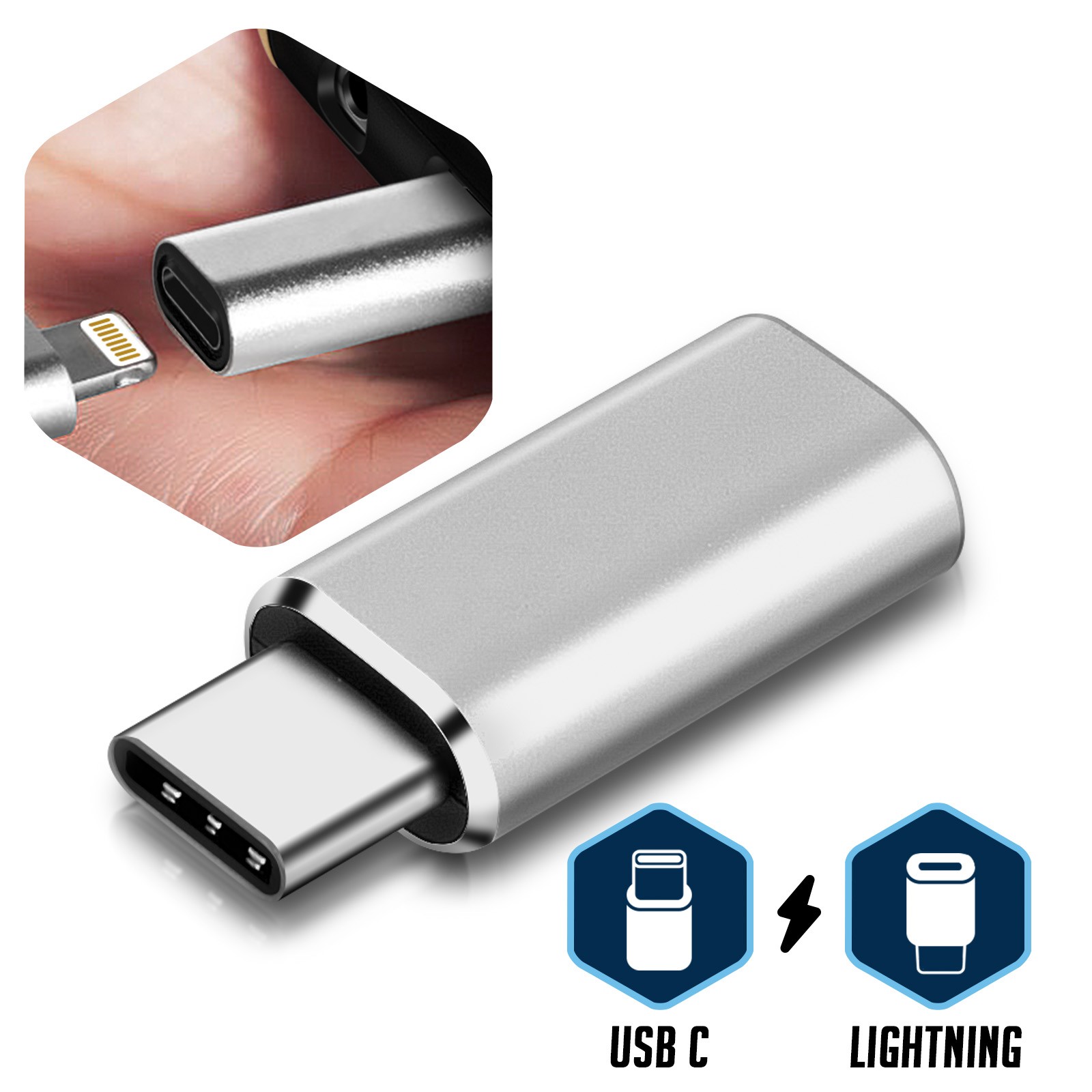 LG G8 et Autres. Adaptateur USB-C vers Lightning 8 Pin Pixel 4 3XL NO OTG USB Type-C vers Lightning iOS vers USB C 2un PS5 Adaptateur de Charge et de Transfert de données pour S21 S20 Note 10 
