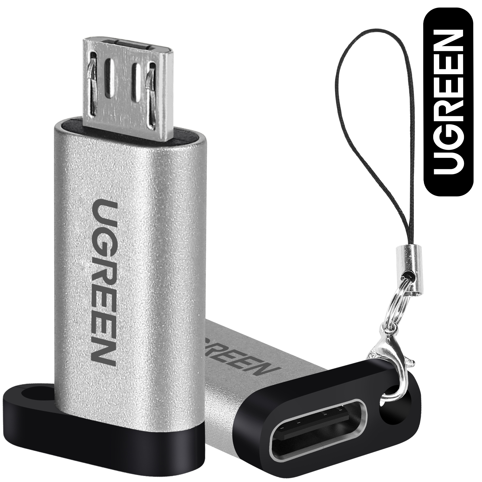 Adaptateur USB-C femelle vers Micro-USB mâle, Charge & Synchronisation,  Ugreen - Gris - Français