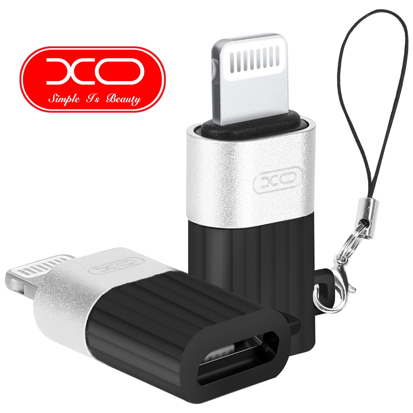XO XO Lightning Stecker auf Micro USB Buchse kompatibel mit iPhone iPad  Smartphone-Adapter