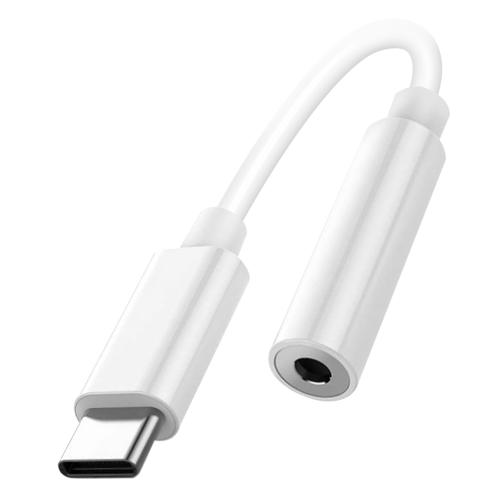 Adaptateur USB-C vers Jack 3,5 mm (Aux) blanc