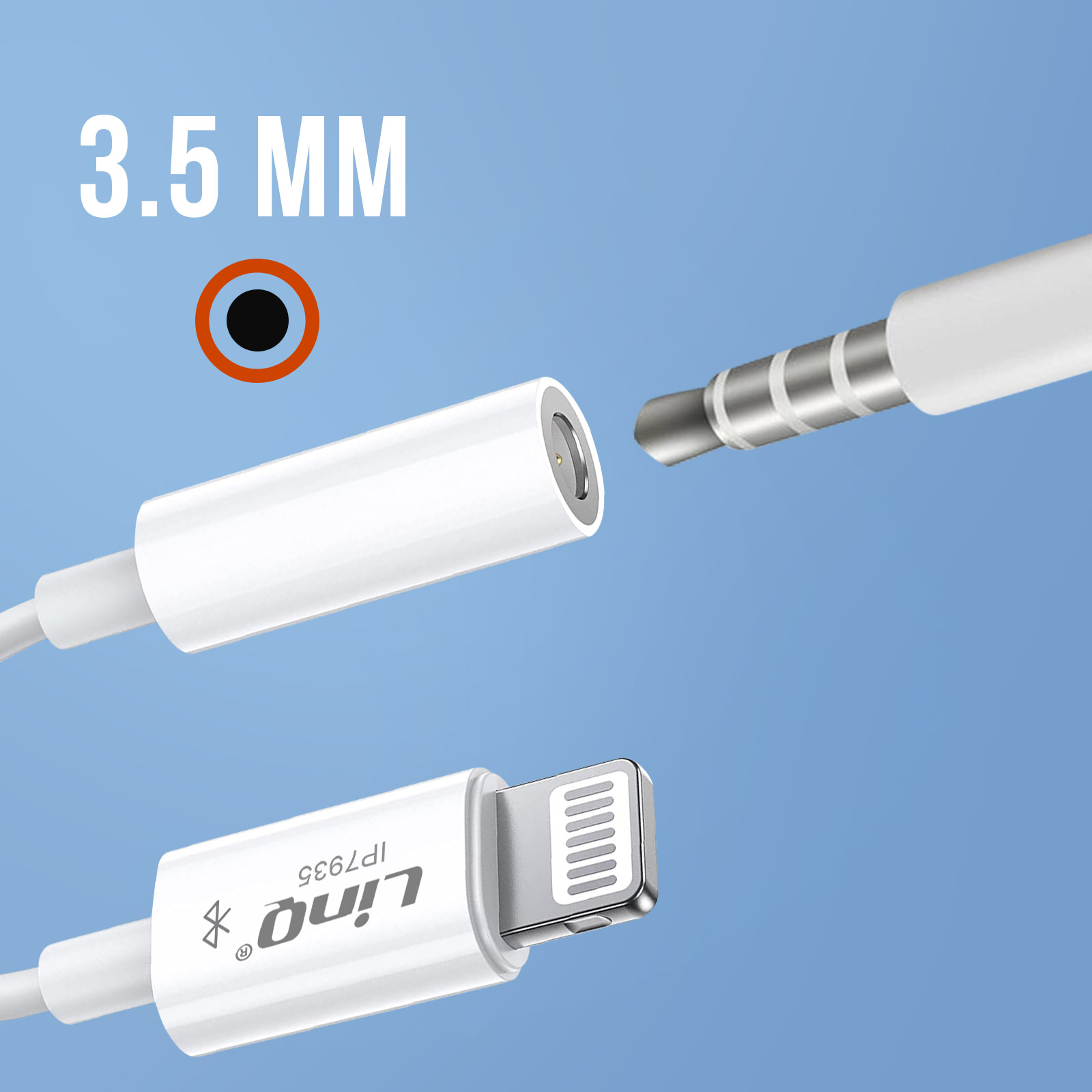 Adaptador Audio Lightning Macho a Jack 3.5mm Hembra, Conexión Bluetooth,  LinQ - Blanco - Spain