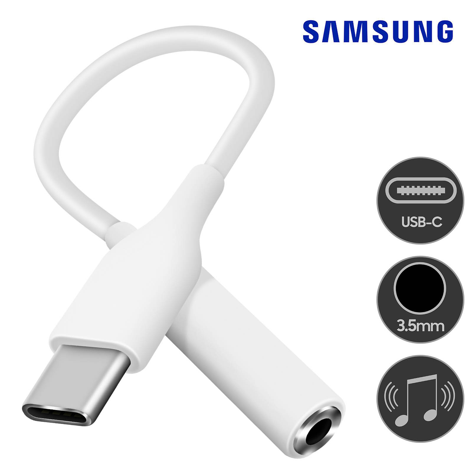 Adaptateur USB type C vers jack 3.5mm Samsung - Blanc