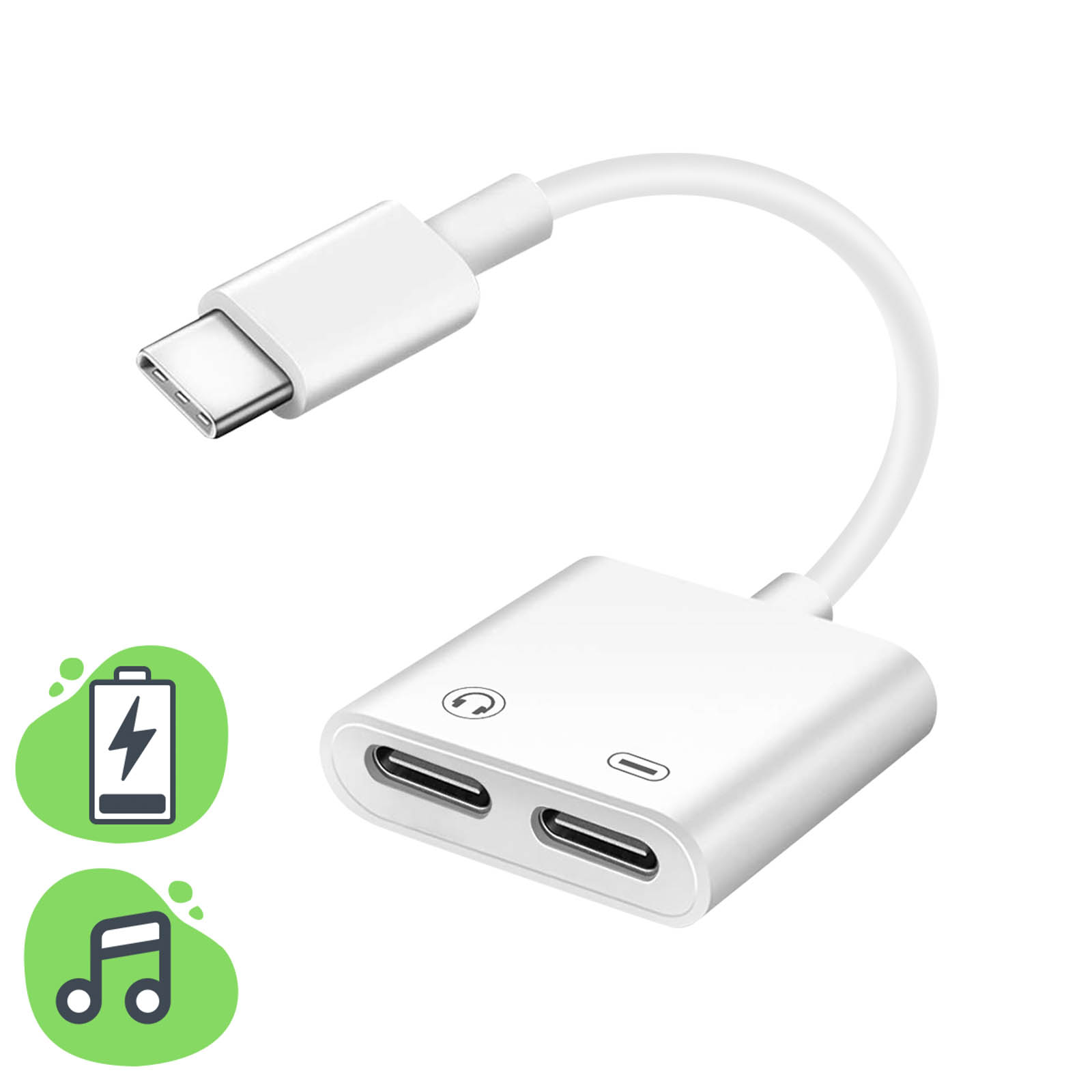 Cables USB Avizar Adaptateur audio iPhone Lightning mâle vers Jack 3.5mm  femelle Blanc
