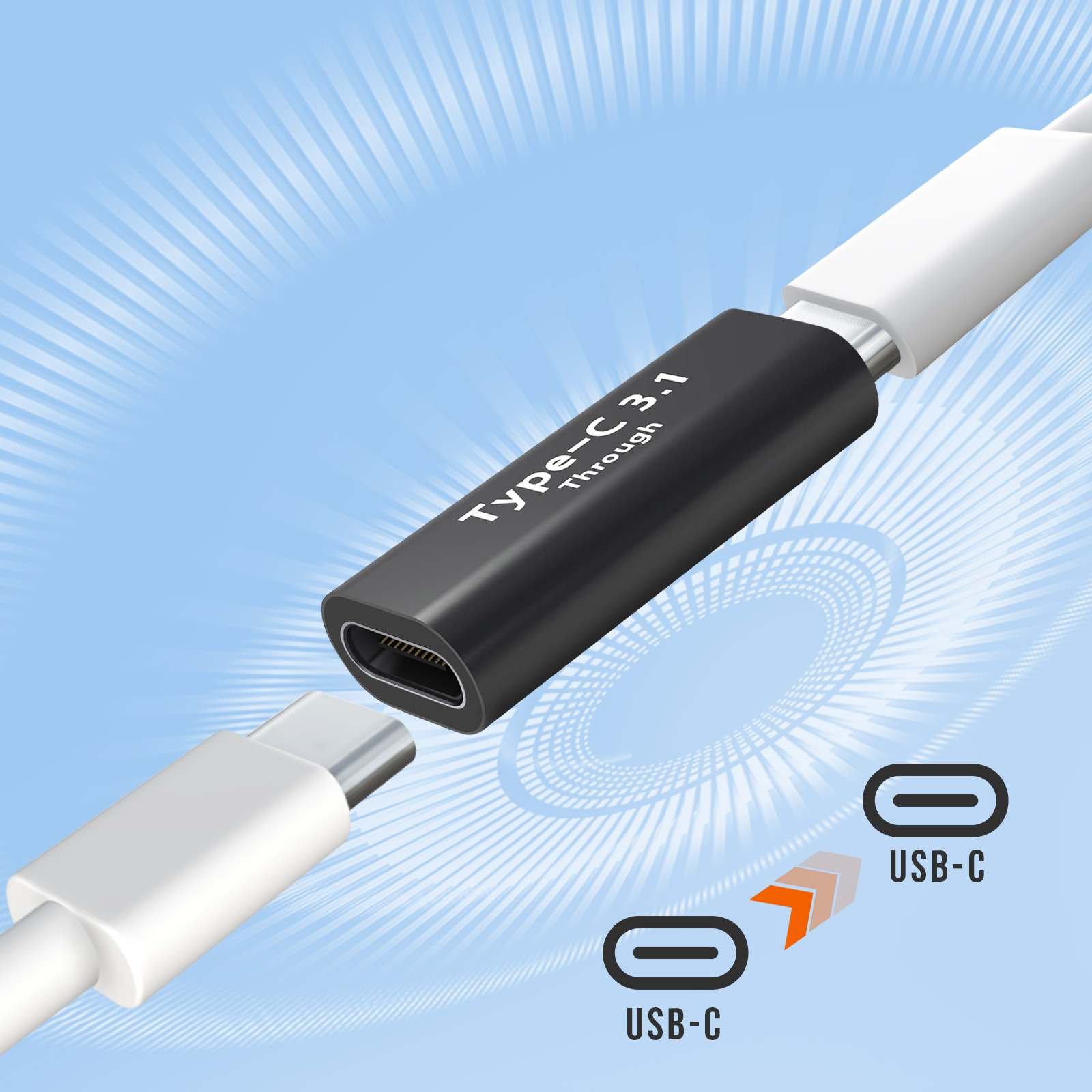 Avizar Rallonge USB C femelle vers USB 3.1 femelle Transferts rapide 10Gbps  Compact argent - Câble & Adaptateur - LDLC