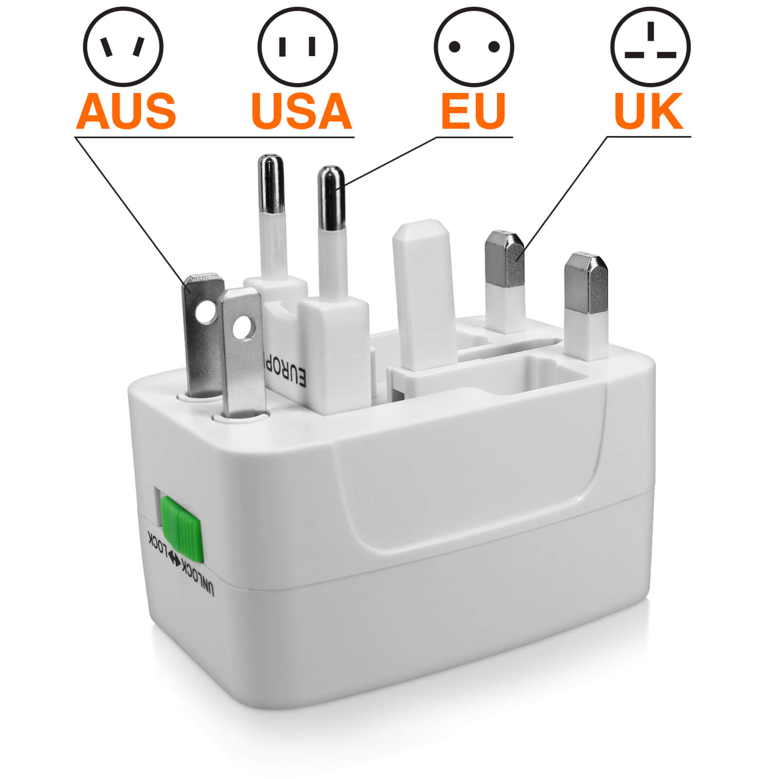 Adaptateur de prise électrique Europe (femelle) pour Australie, Argentine,  etc (mâle)