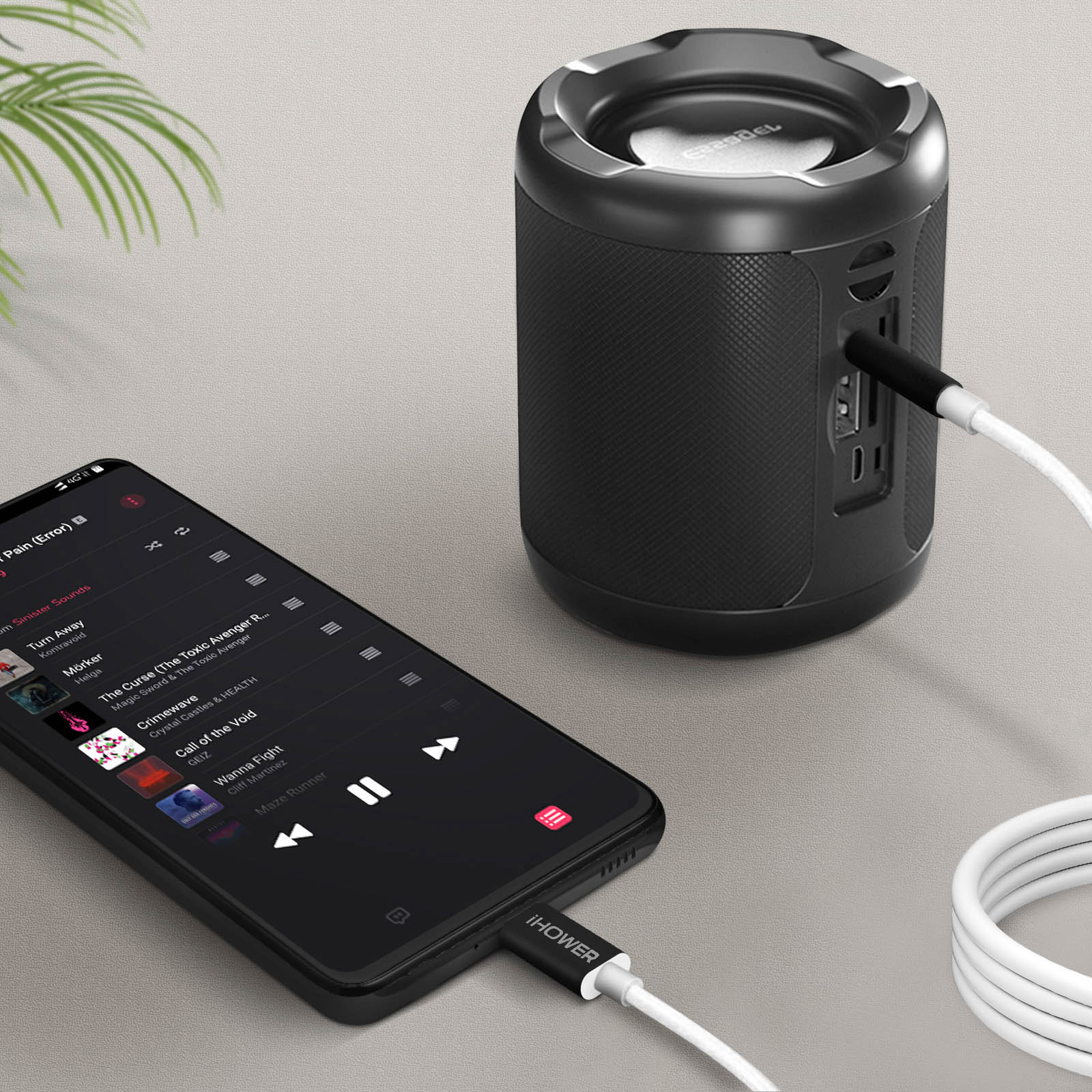 Câble Adaptateur USB-C Vers Jack 3.5mm Audio - PH26 - Blanc - Garantie 2 Ans