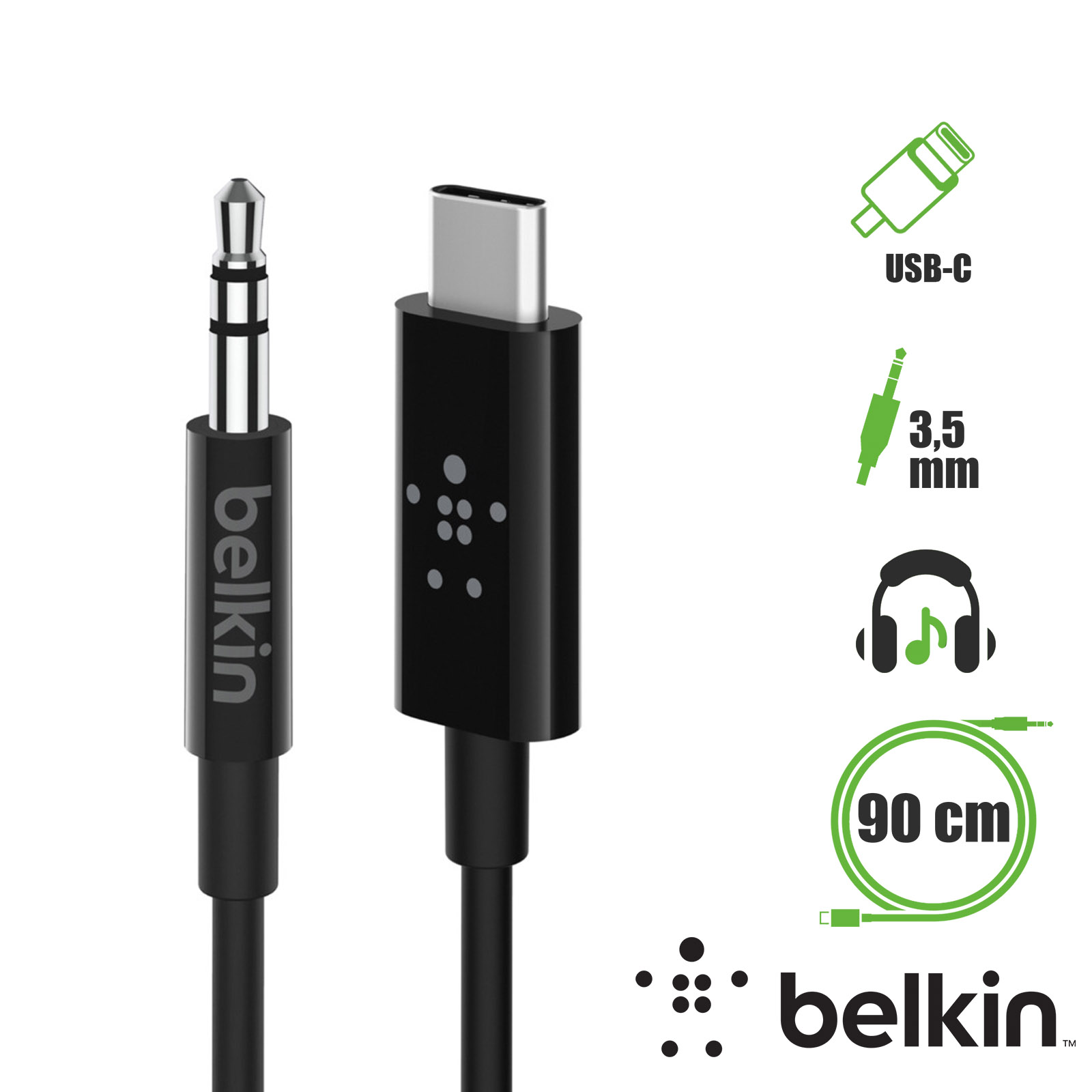 Adaptador auriculares para DOOGEE BL9000 Vivo V21 5G, Cable USB-C a 3,5 mm