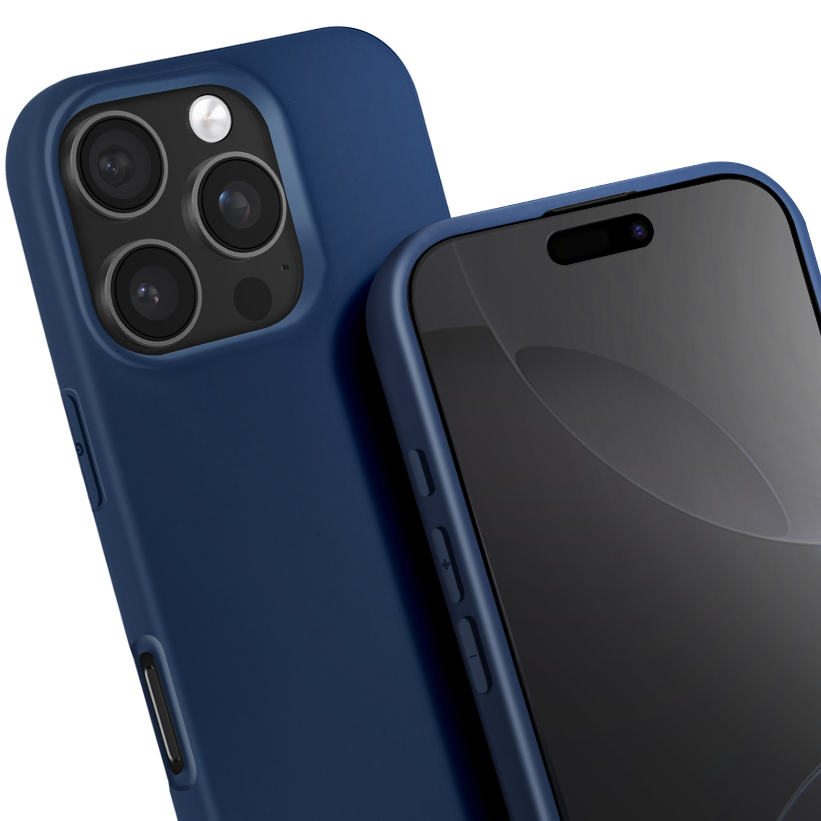 Cover con cordino iPhone 16 Pro Silicone Soft touch Nero - Italiano