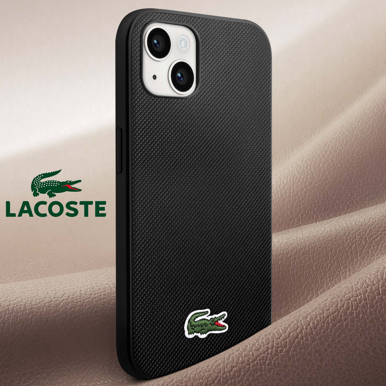 Coque Lacoste iPhone 14 Plus Collection Petit Pique Noir