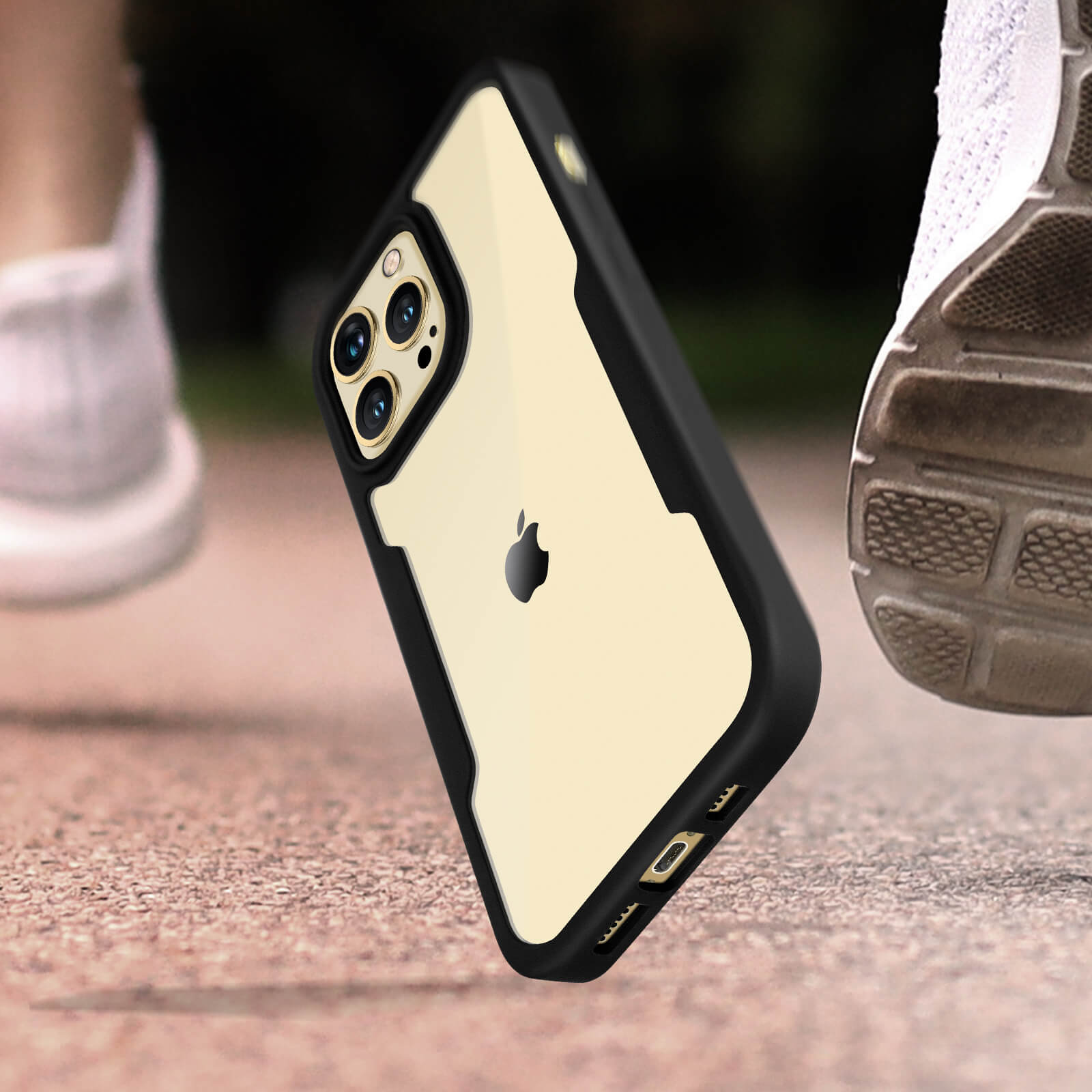Coque intégrale 360° iPhone 13 Pro Max Antichoc, Dos rigide Transparent et  contour Silicone - Noir - Français