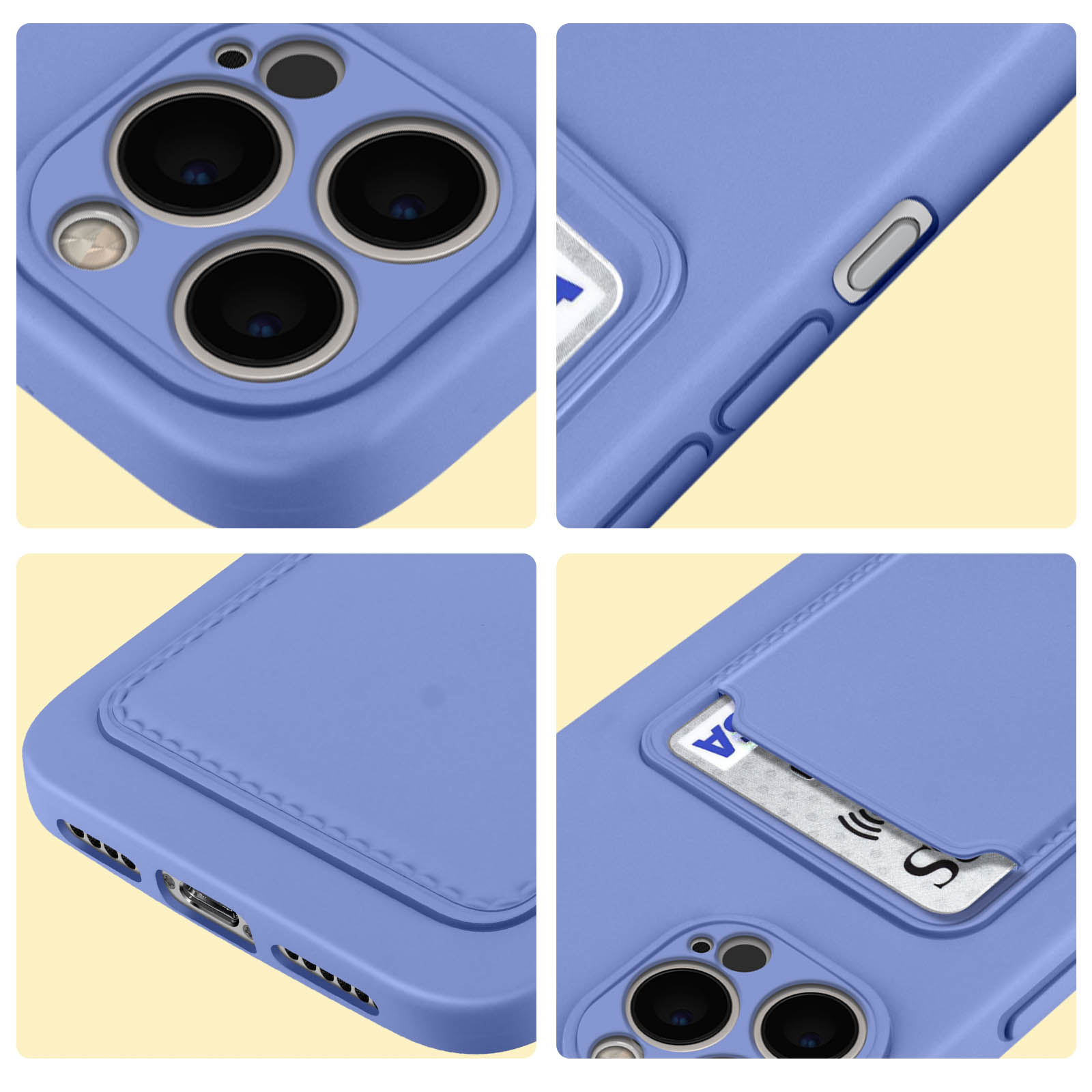 Forcell Coque pour iPhone 13 Silicone Souple Porte-carte Fine Légère Violet  - Coque téléphone - LDLC