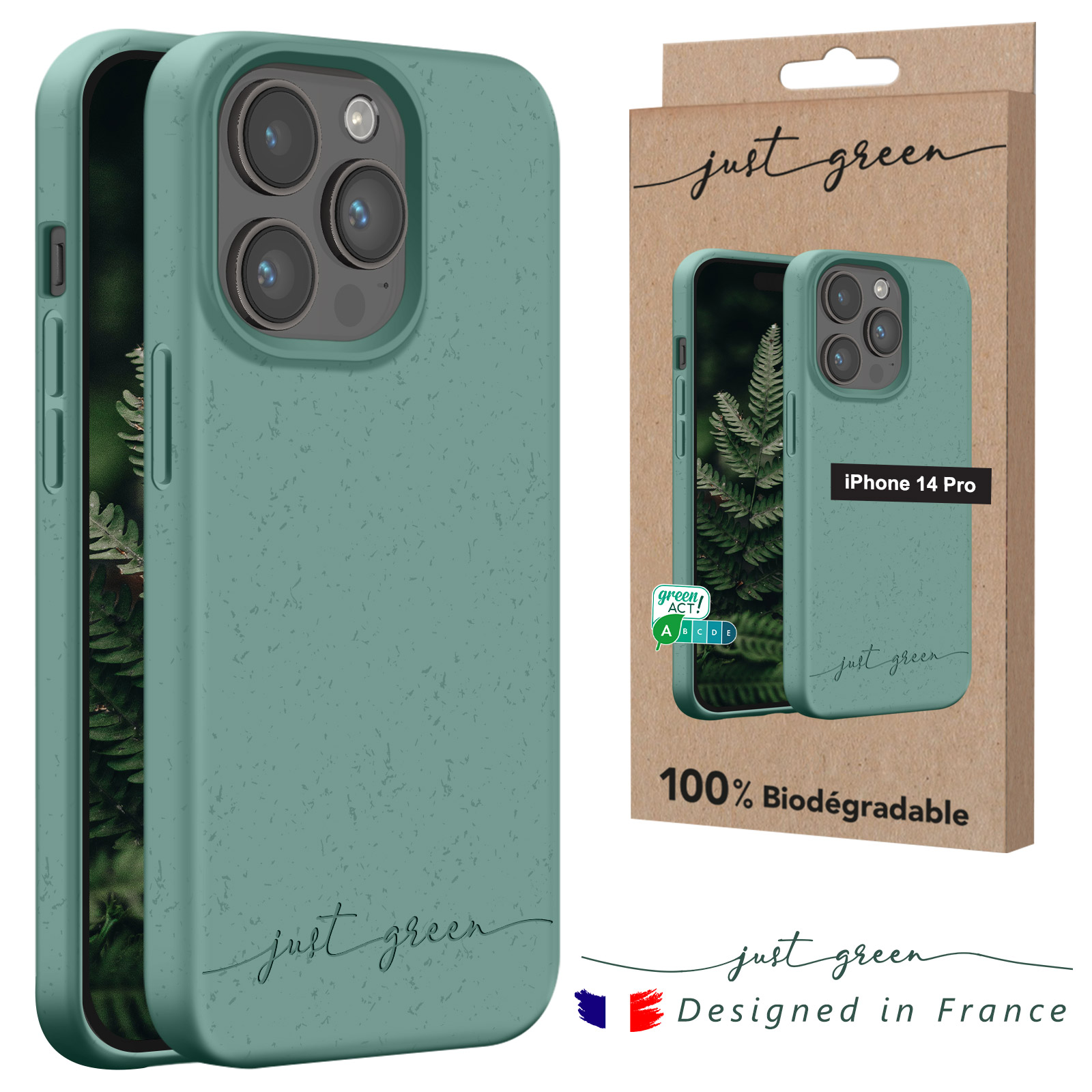 Just Green Carcasa Negra Biodegradable para iPhone 11 Pro