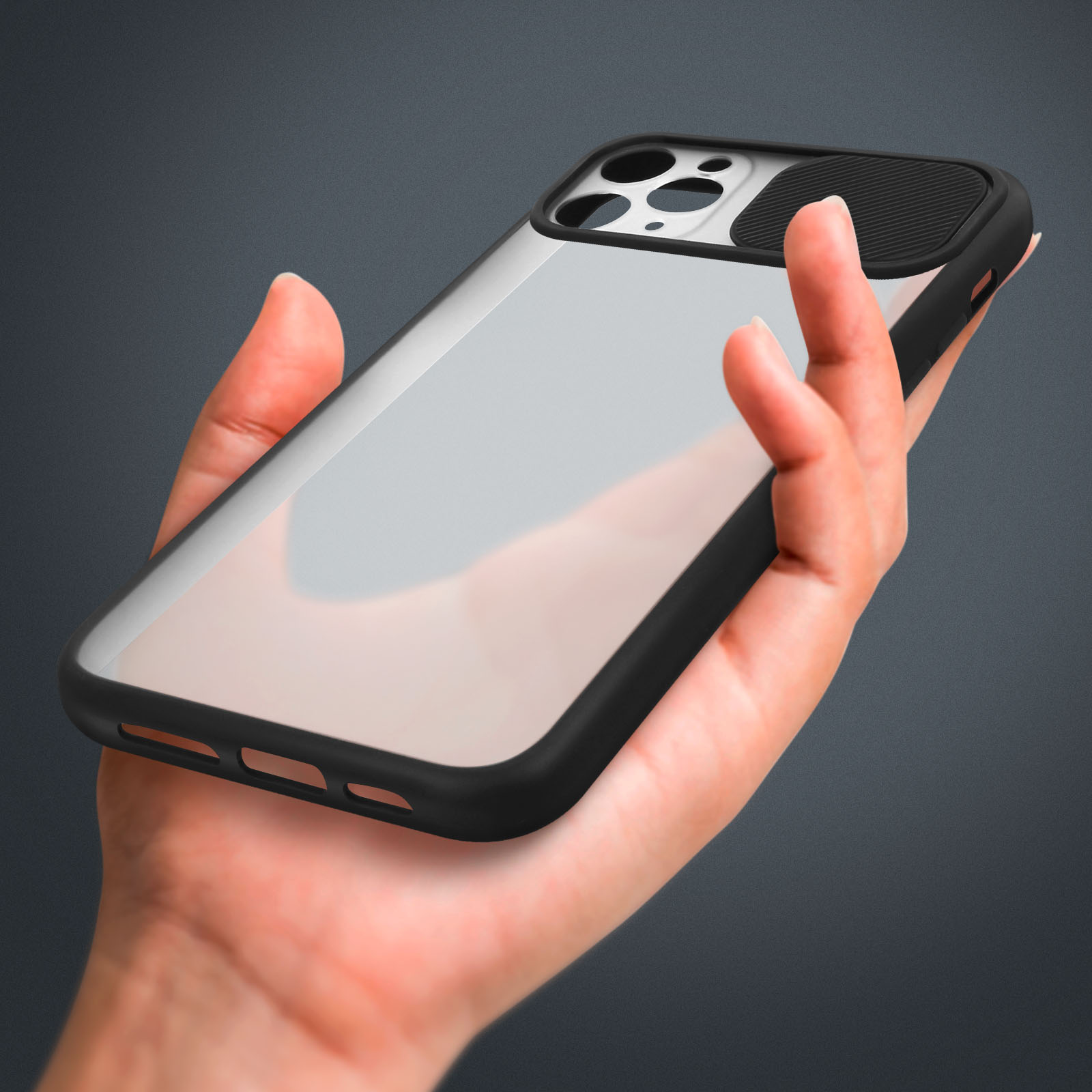 Avizar Coque pour iPhone 11 Pro Max Protection bi-matière Antichocs Cache  caméra coulissant Noir - Coque téléphone - LDLC