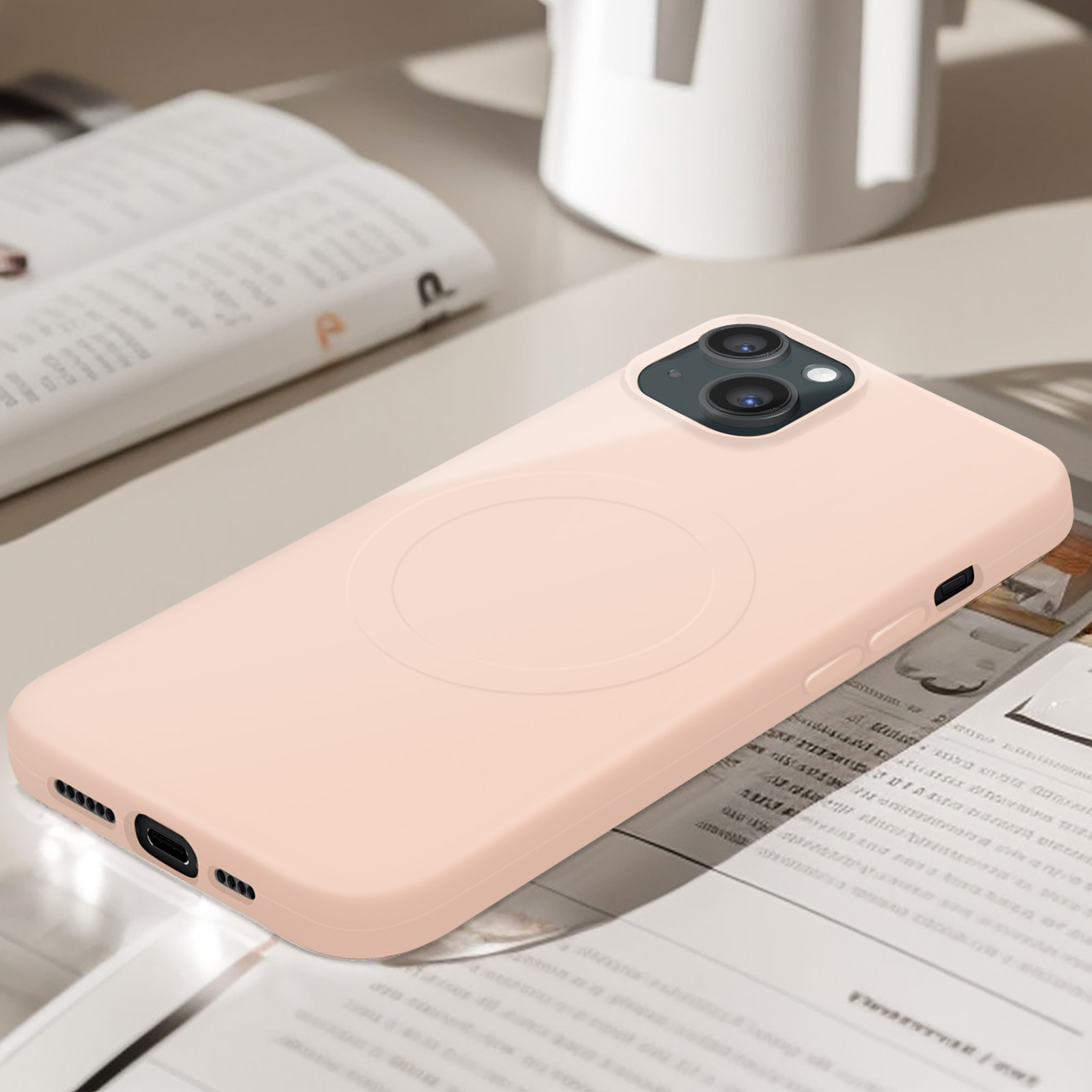 Apple Coque en silicone avec MagSafe pour iPhone 13 - Rose Poudré