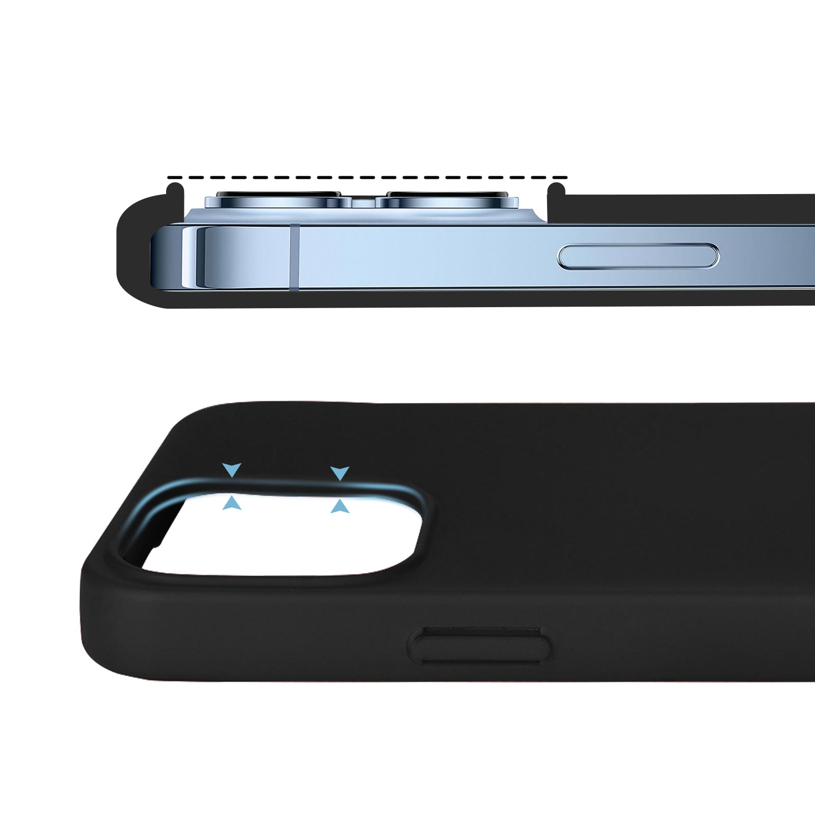 Coque design noire semi transparente finition mate protection camera p –  Dress-Your-iPhone