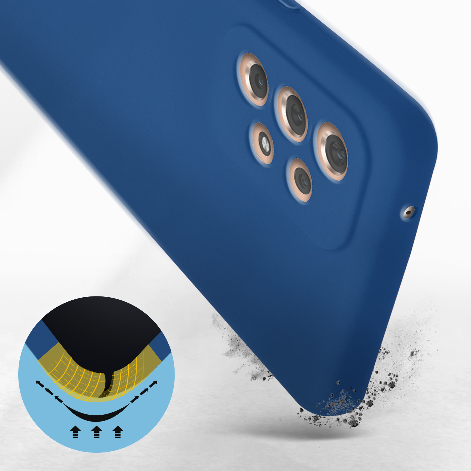 Funda Carcasa Samsung Galaxy A53 5G Silicona Tacto Suave, Protección  Semirrígida - Azul - Spain