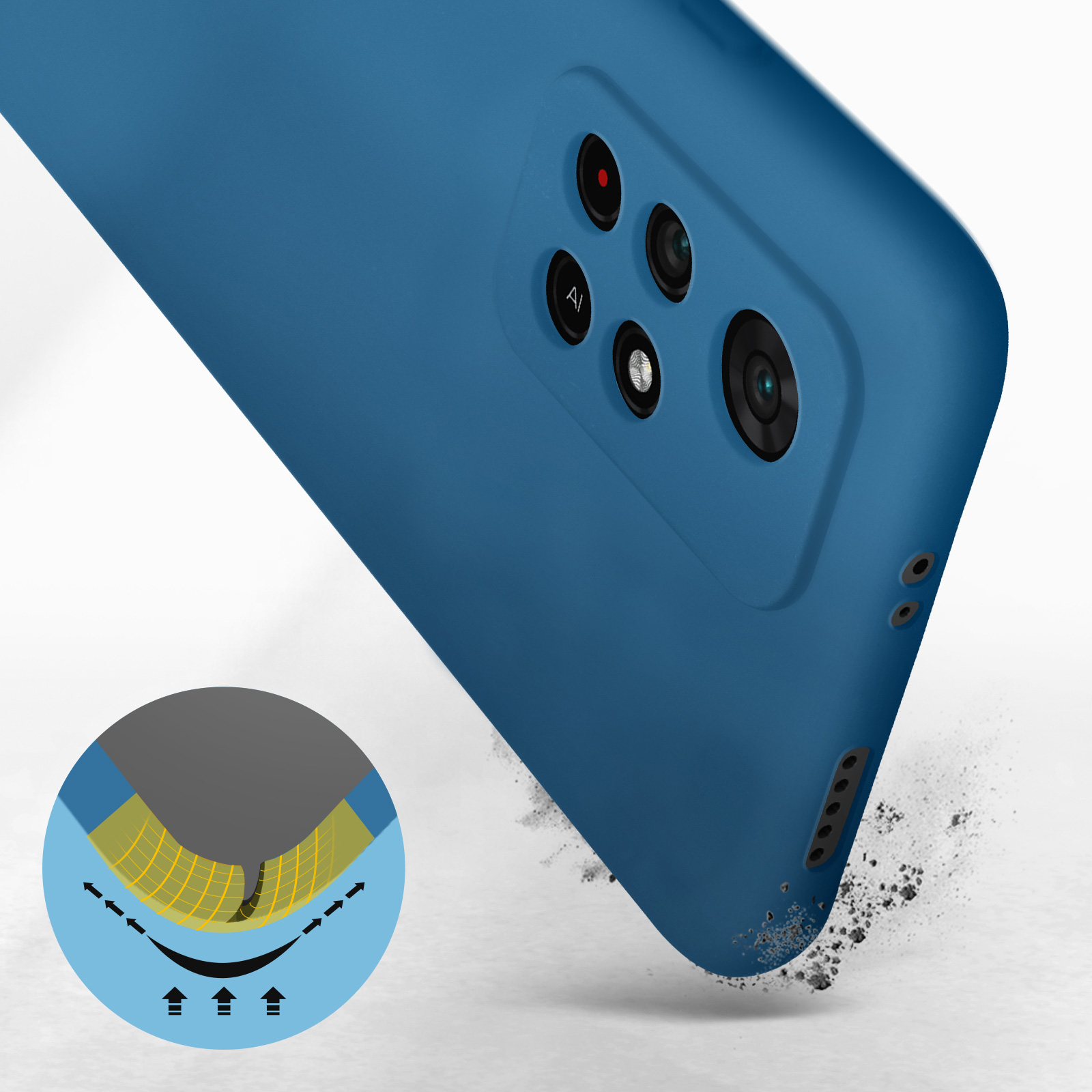 Funda Carcasa Azul silicona Xiaomi Redmi Note 8