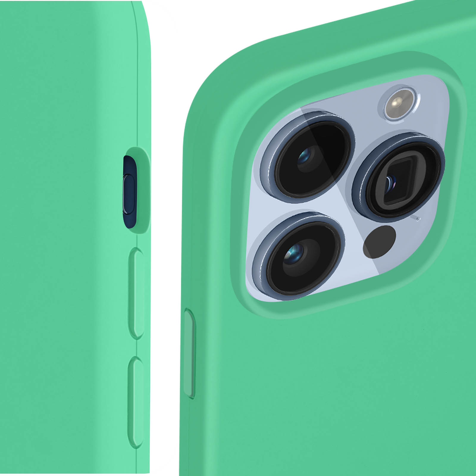 Funda Carcasa protectora de silicona semirrígida suave al tacto - Verde  para iPhone 15 Pro Max - Spain