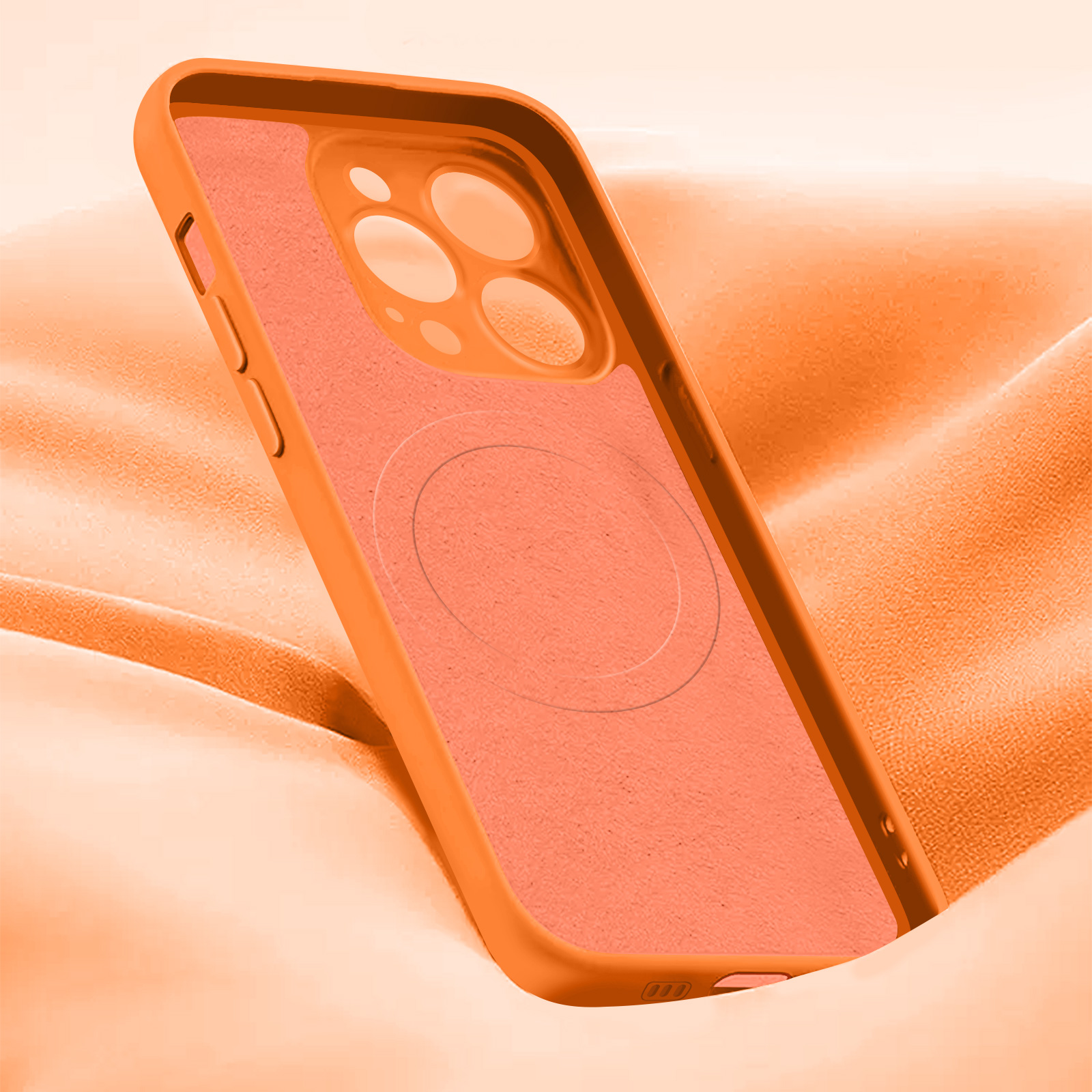 Comprar Funda Apple iPhone 15 Pro Max MagSafe Silicon Naranjada