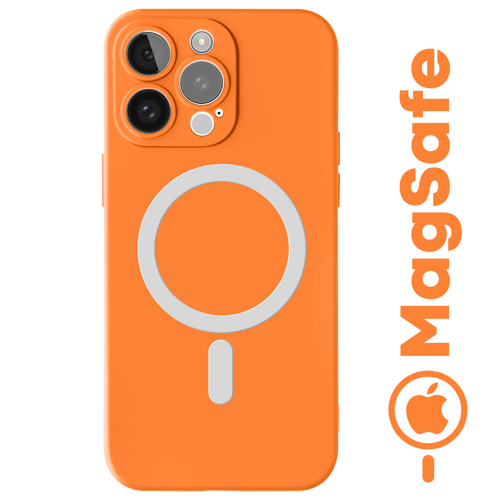 Funda de silicón con MagSafe para el iPhone 12 Pro Max - Naranja