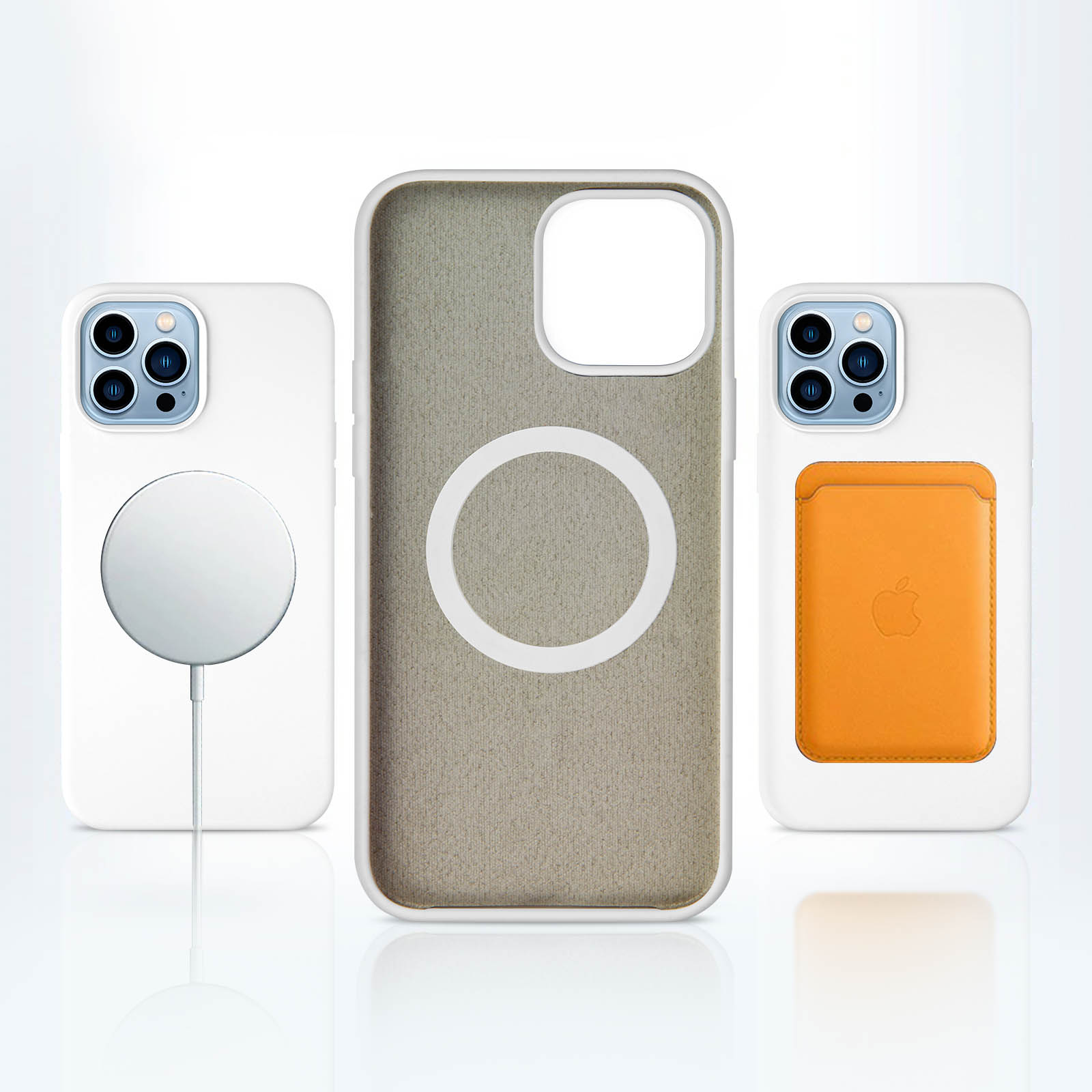 MagSafe Silikon Handyhülle für Apple iPhone 13 Pro Max, Schutzhülle mit  Soft-Touch Design – Weiß - German