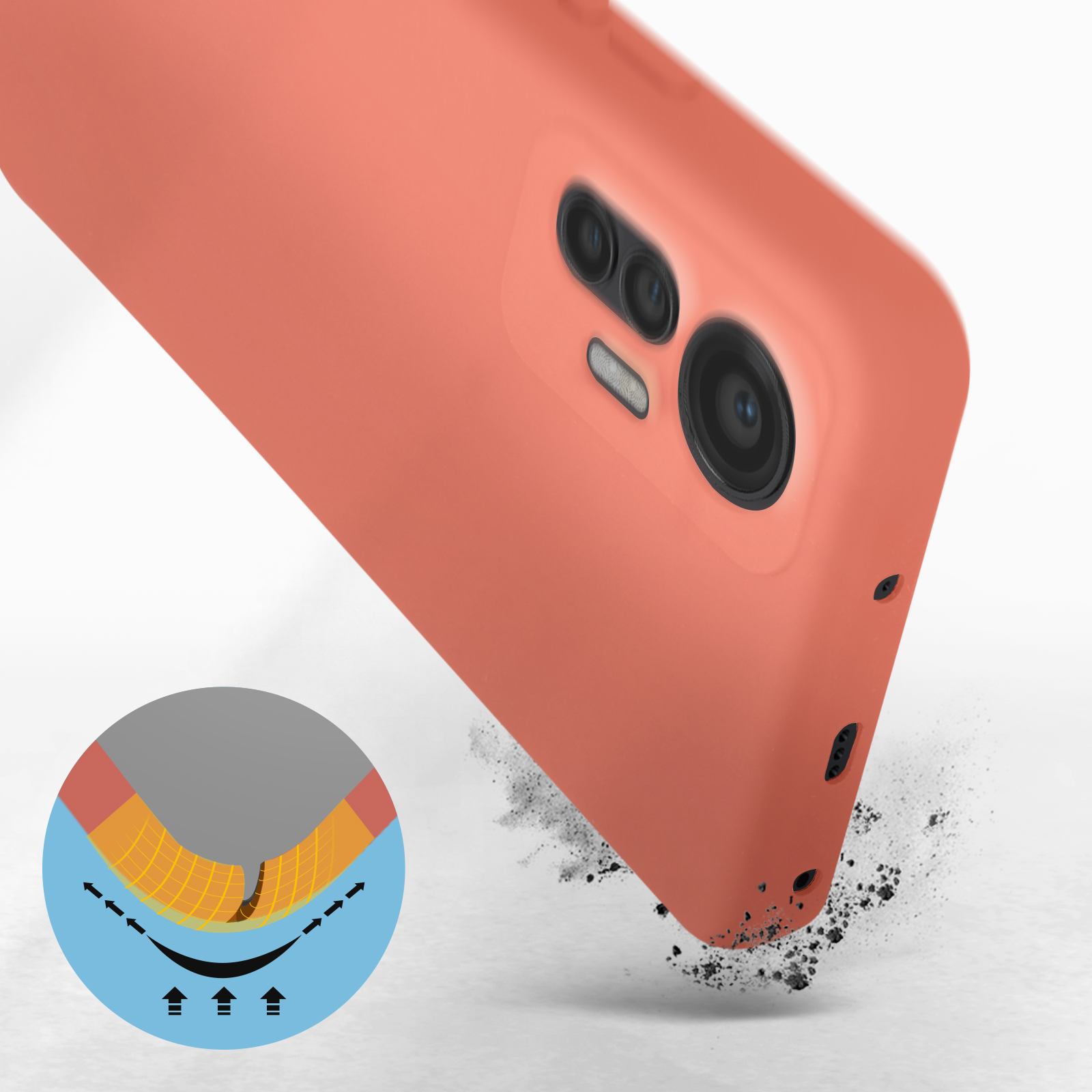 Avizar Funda de Silicona Semirrígida con Acabado Soft-Touch Fina Roja para Xiaomi  12 Lite, PcCompon