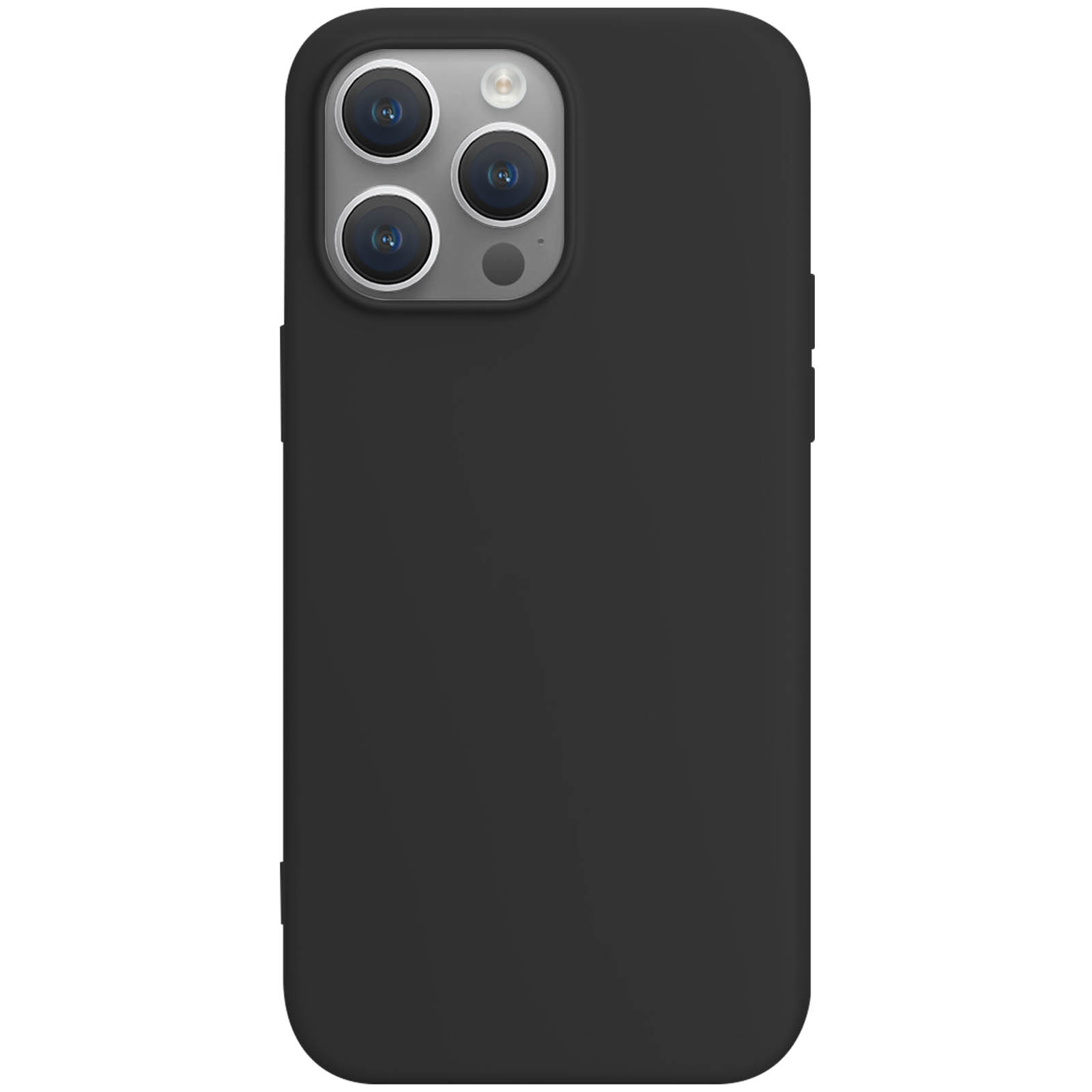 Coque iPhone 15 Pro Max Rigide Contour Souple Noir, série Solid