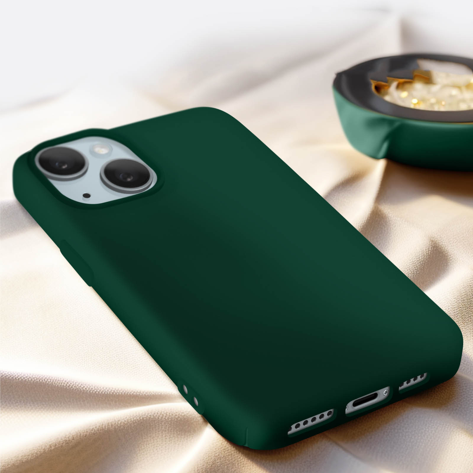 Coque Soft Touch iPhone 15 Pro Max, série Fast Cover Vert foncé