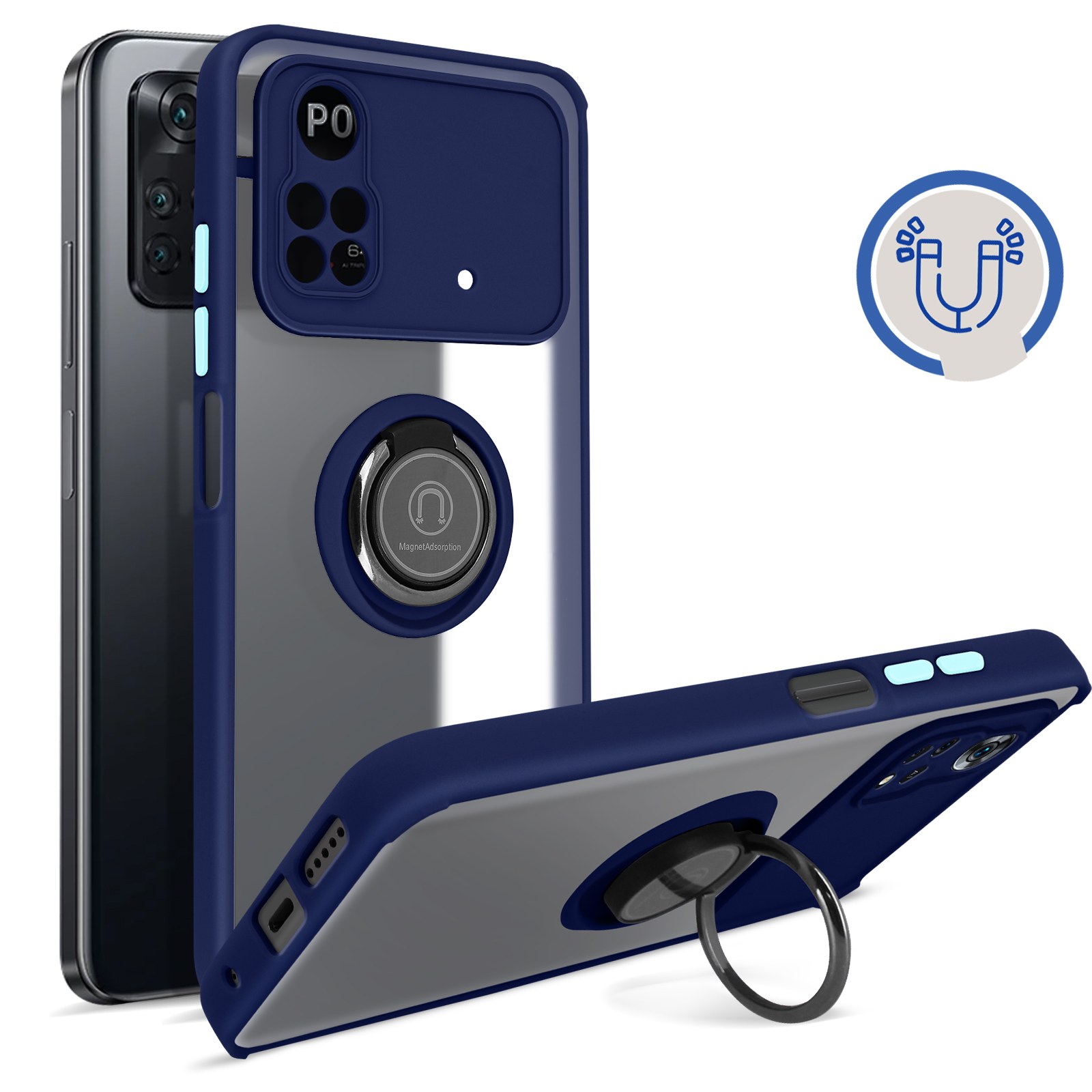 Avizar Housse pour Xiaomi Poco M4 Pro 4G Portefeuille Fonction Support  Vidéo bleu nuit - Coque téléphone - LDLC