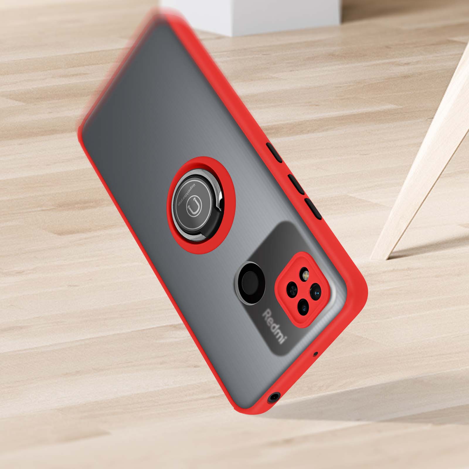 Funda Carcasa Xiaomi Redmi 10A Anillo - Trasero Antimanchas Sistema  Magnético - rojo - Spain
