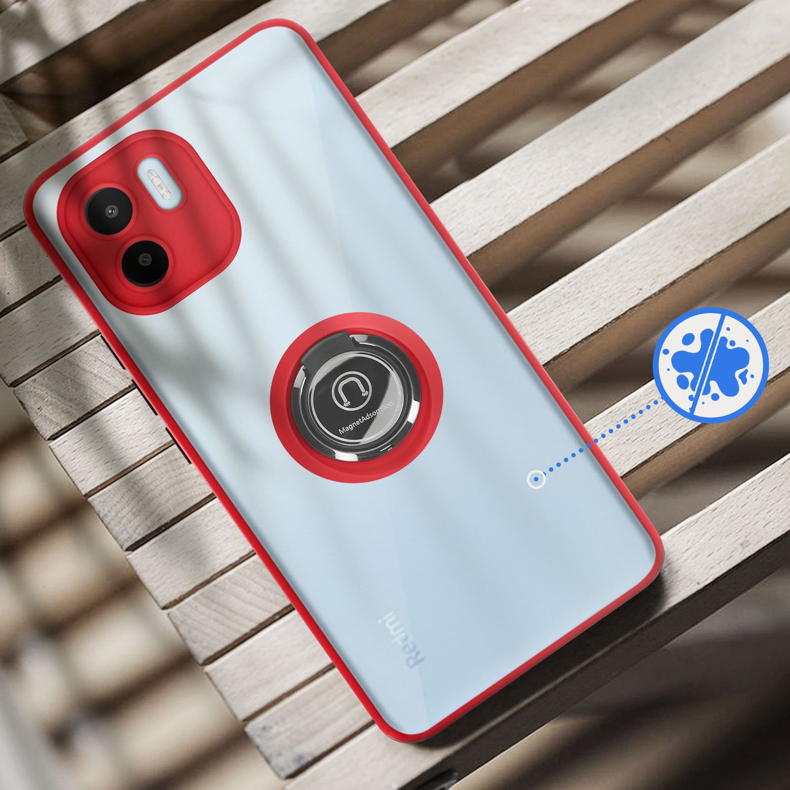 Funda Carcasa Xiaomi Redmi Note 12 Pro Plus Anillo - Trasero Antimanchas  Sistema Magnético - Rojo - Spain