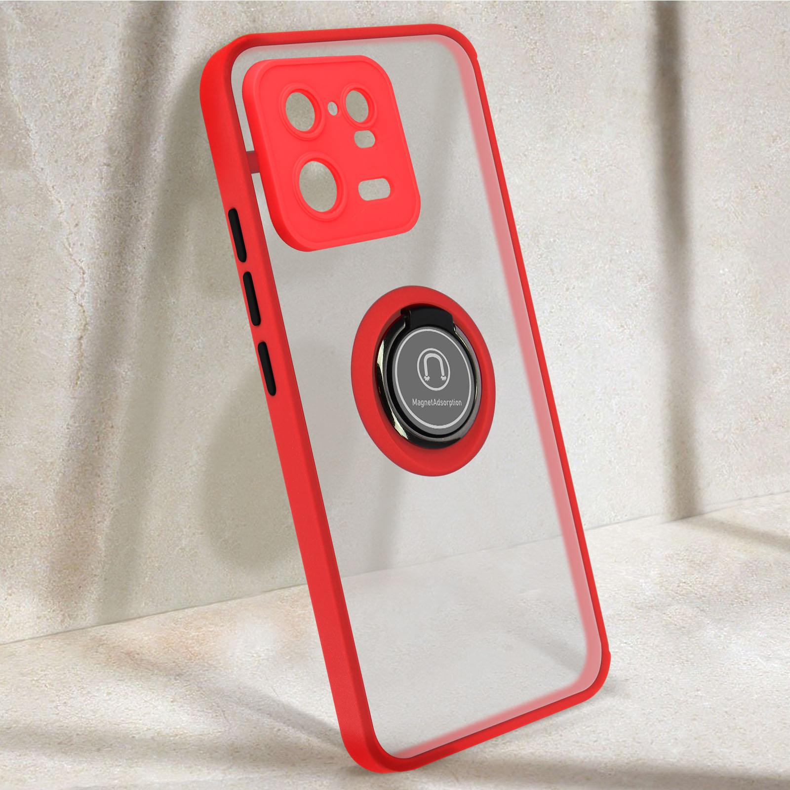 Funda Carcasa Xiaomi 13 Pro Anillo - Trasero Antimanchas Sistema Magnético  - Rojo - Spain