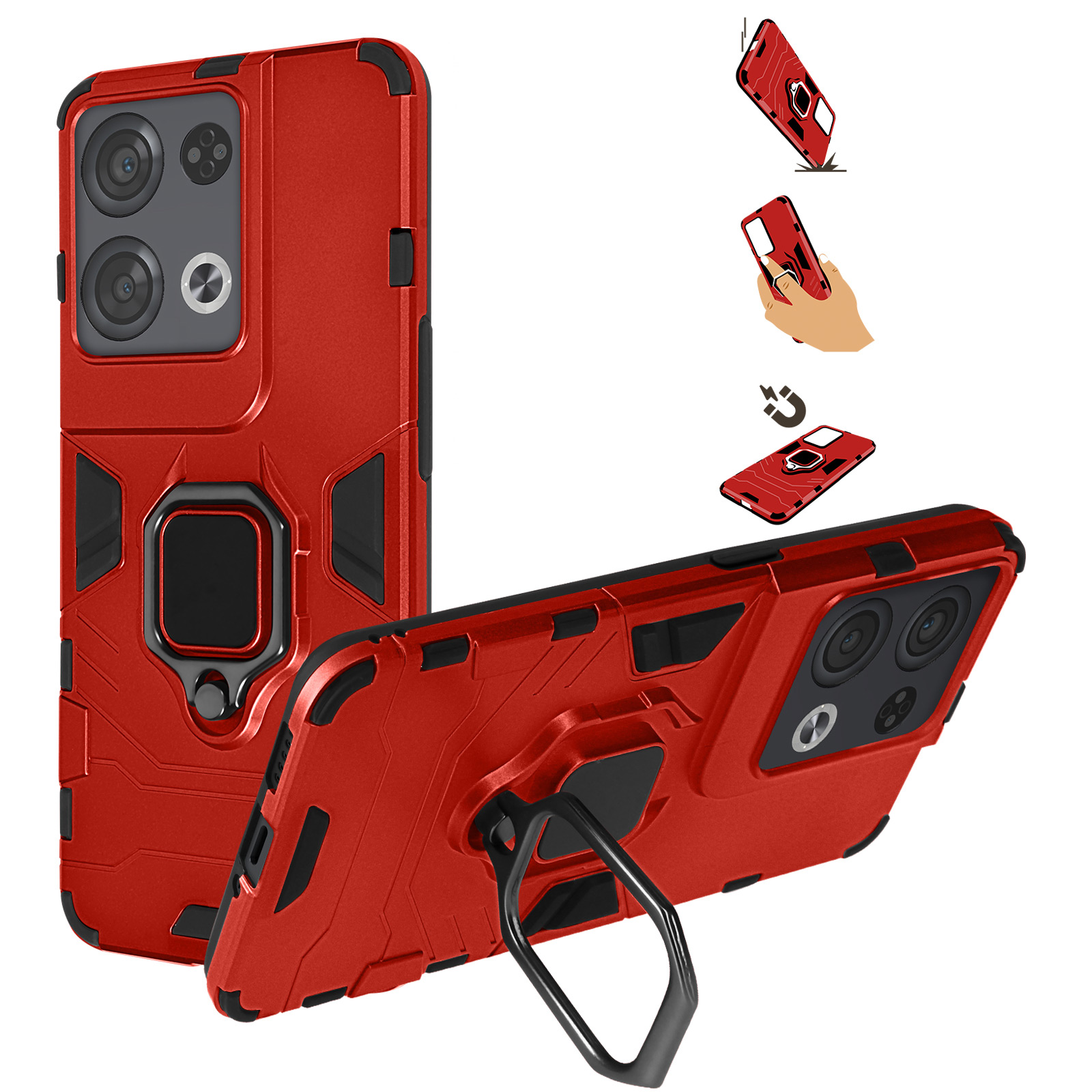 ADEL Popsocket Support Téléphone Grip Plastique Pour Oppo Reno 8