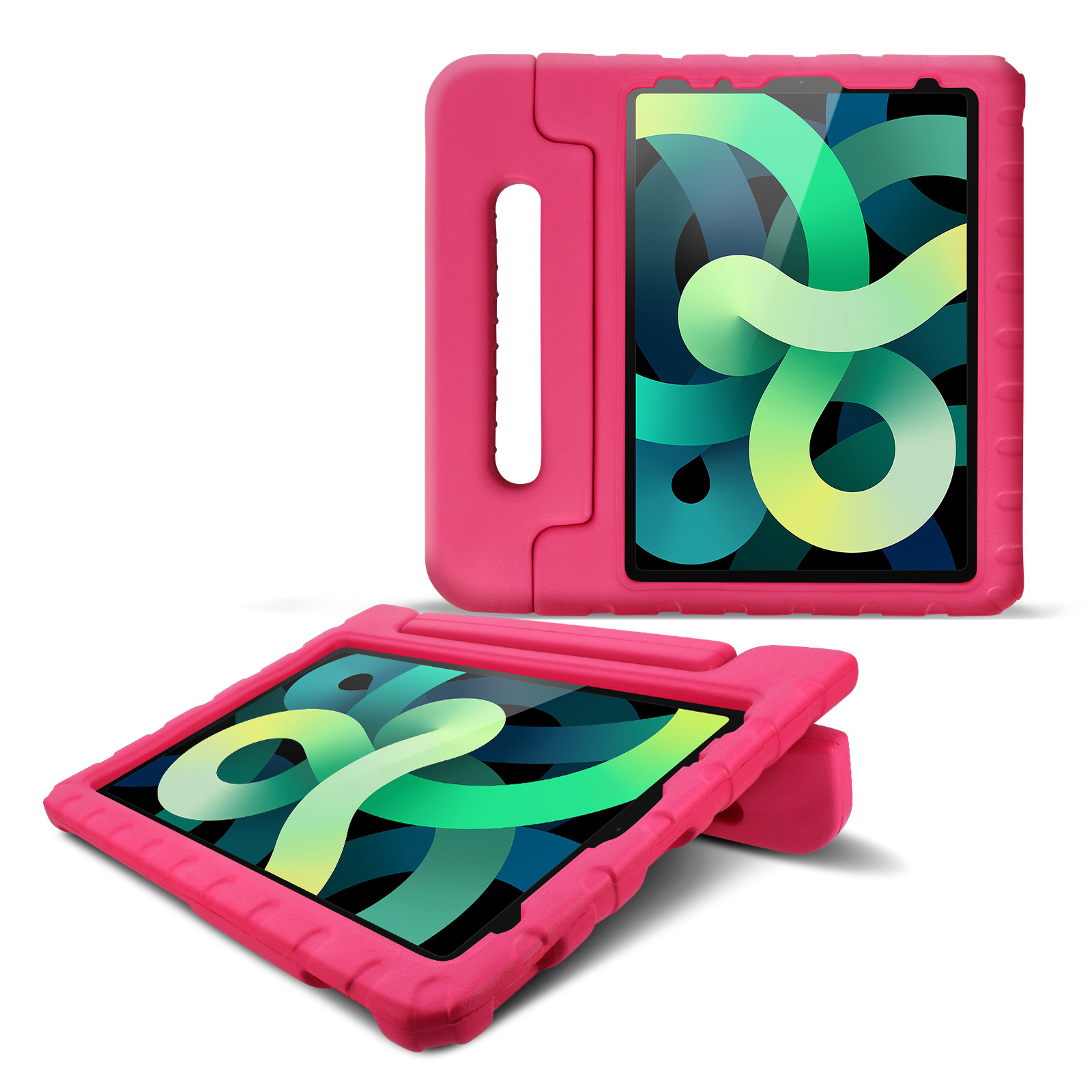 Coque iPad Air 4 2020 et Air 5 2022 Eco-Friendly, Antichoc avec  Poignée-Support, Spécial Enfant - Rose - Français