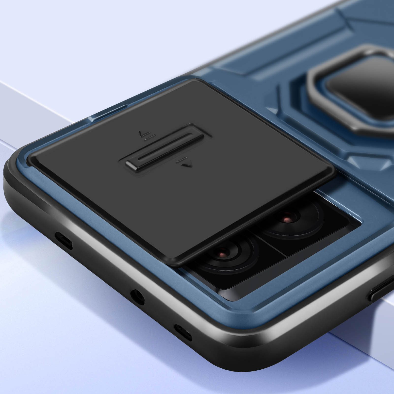 Funda Anillo para Xiaomi 13T y 13T Pro - Tapa deslizante para cámara Azul -  Spain